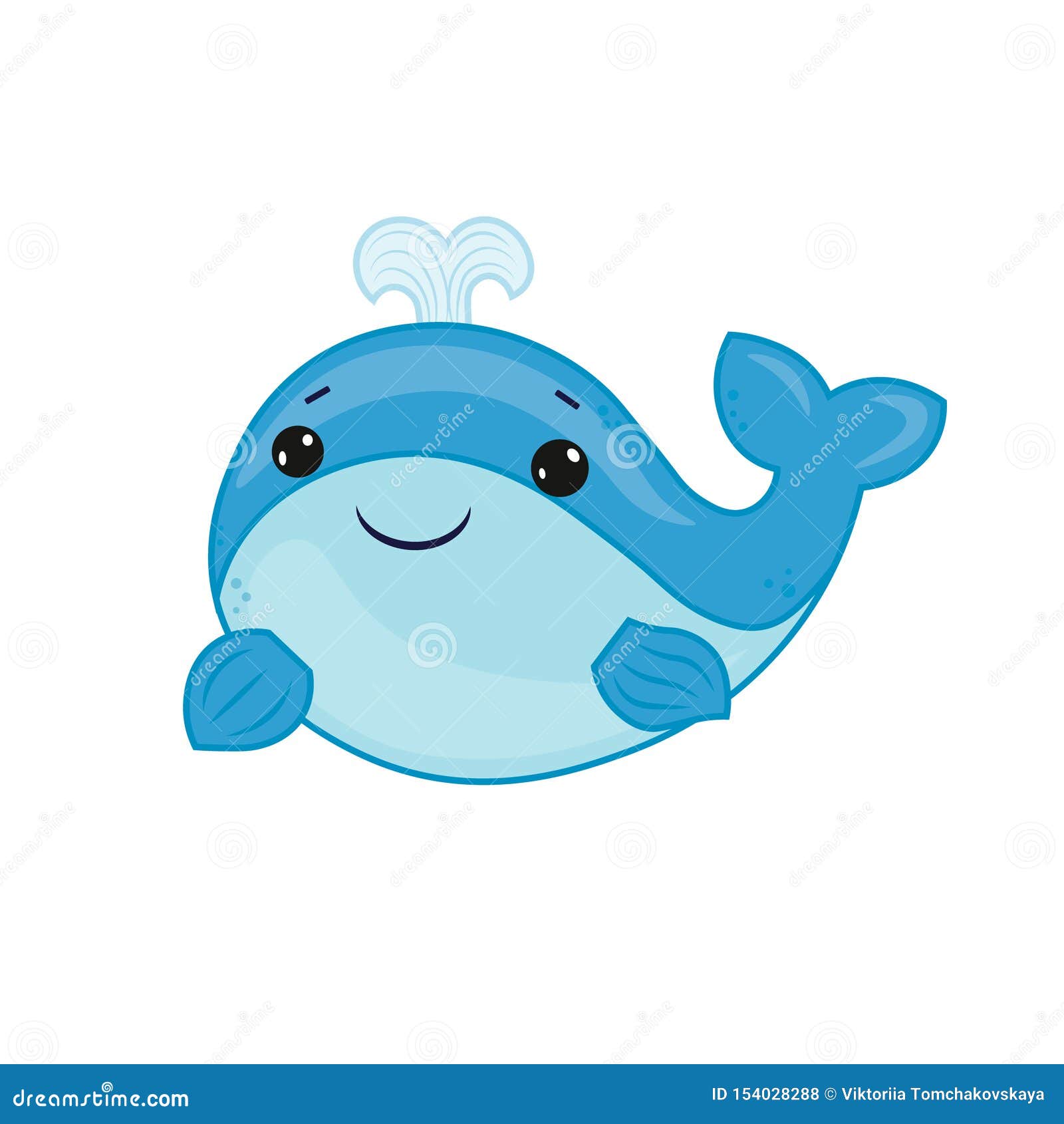 Blue Whale Cartoon of Marine Life. Summer Season. Animal Cartoon Vector ...