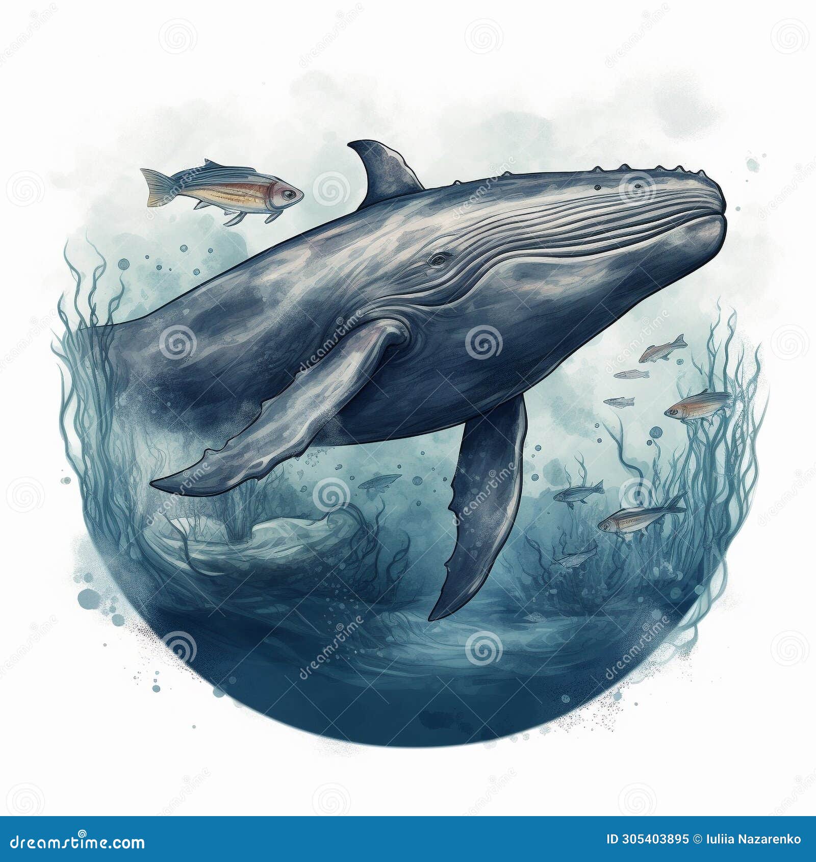 A Blue Whale in the Ocean. AI Generated Stock Image - Image of animation,  underwater: 305403895