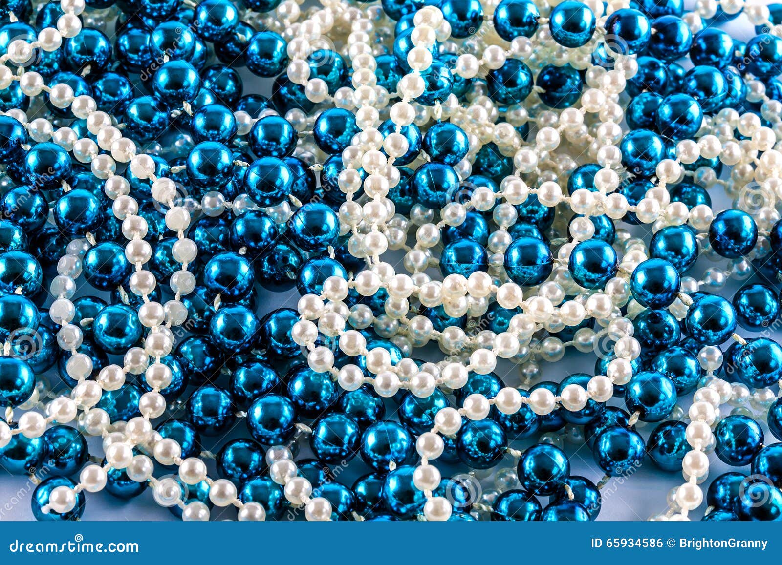 Blue and white beads stock photo. Image of adornment 65934586