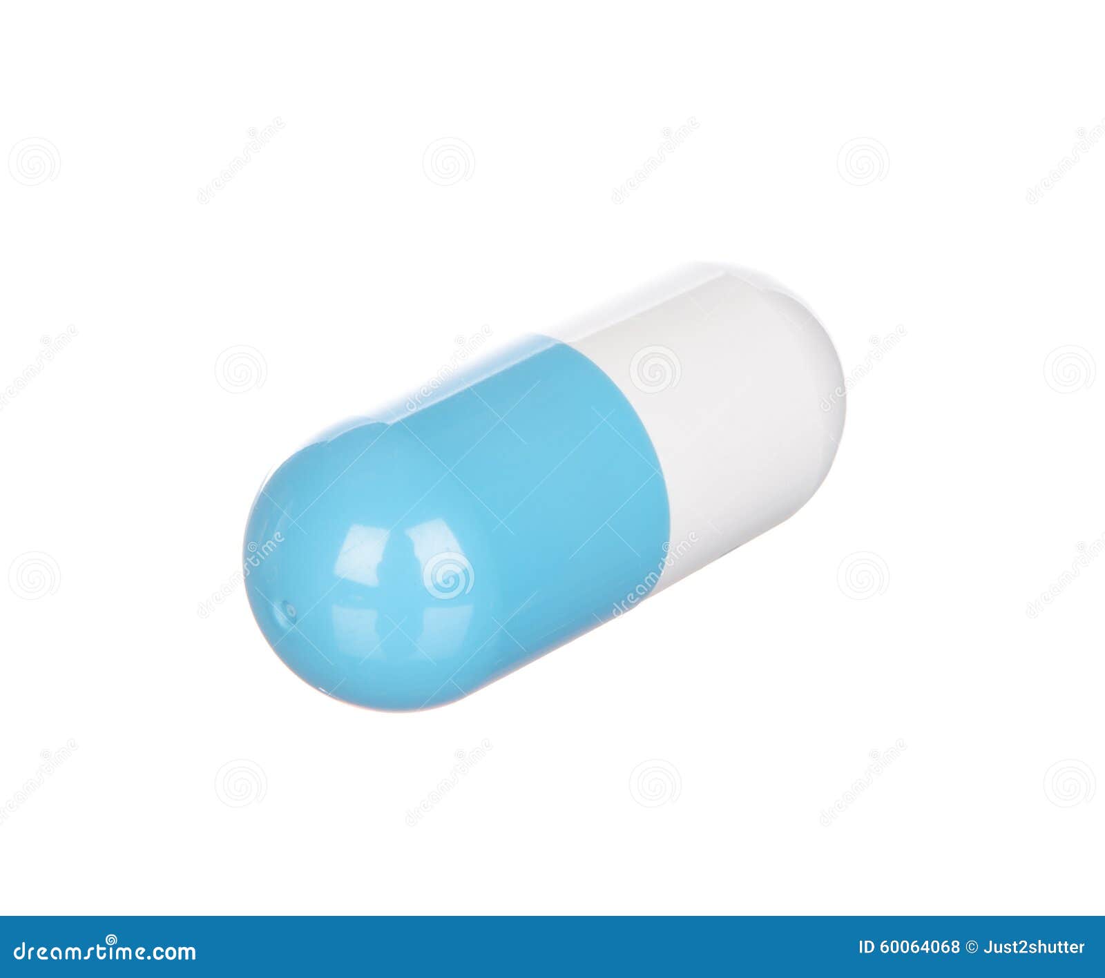 Blue and White Capsule Isolated on White Stock Photo Image of