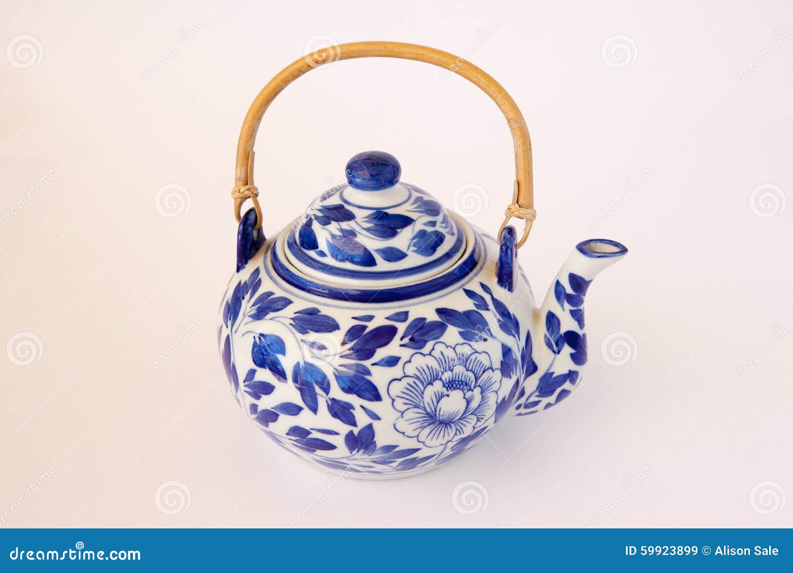 Blue and White China Teapot Stock Image Image of ceramic, bamboo