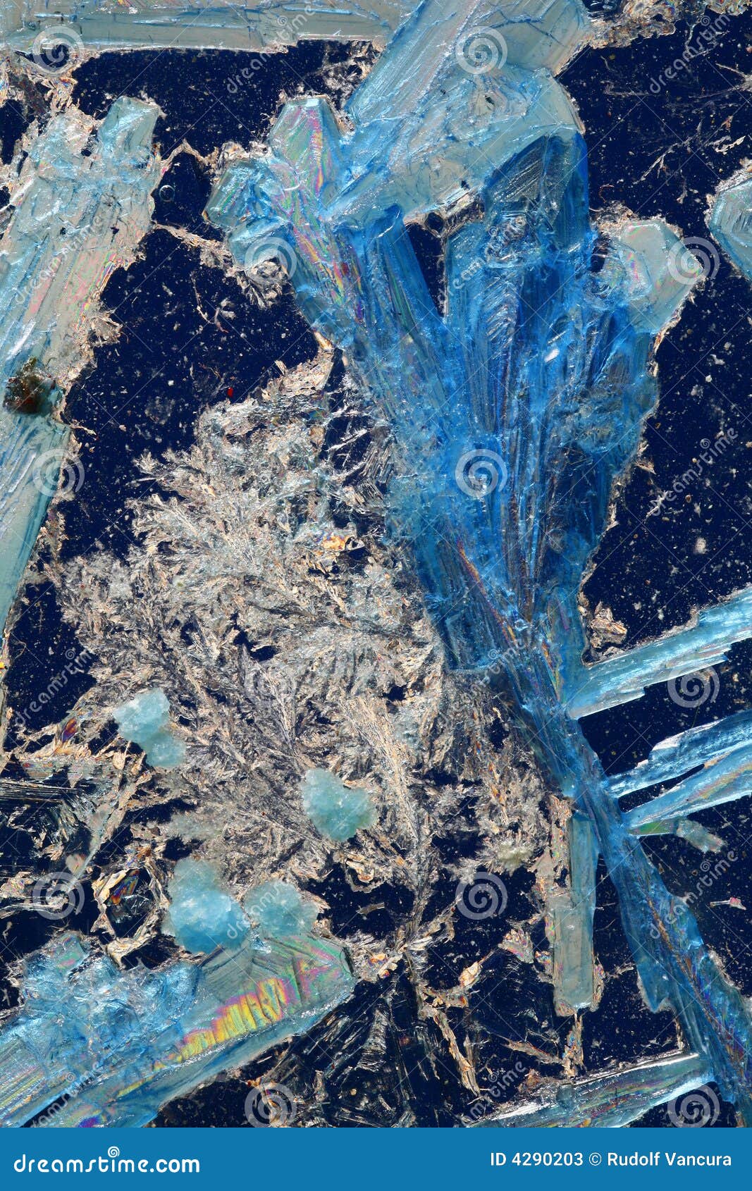 blue and white crystals
