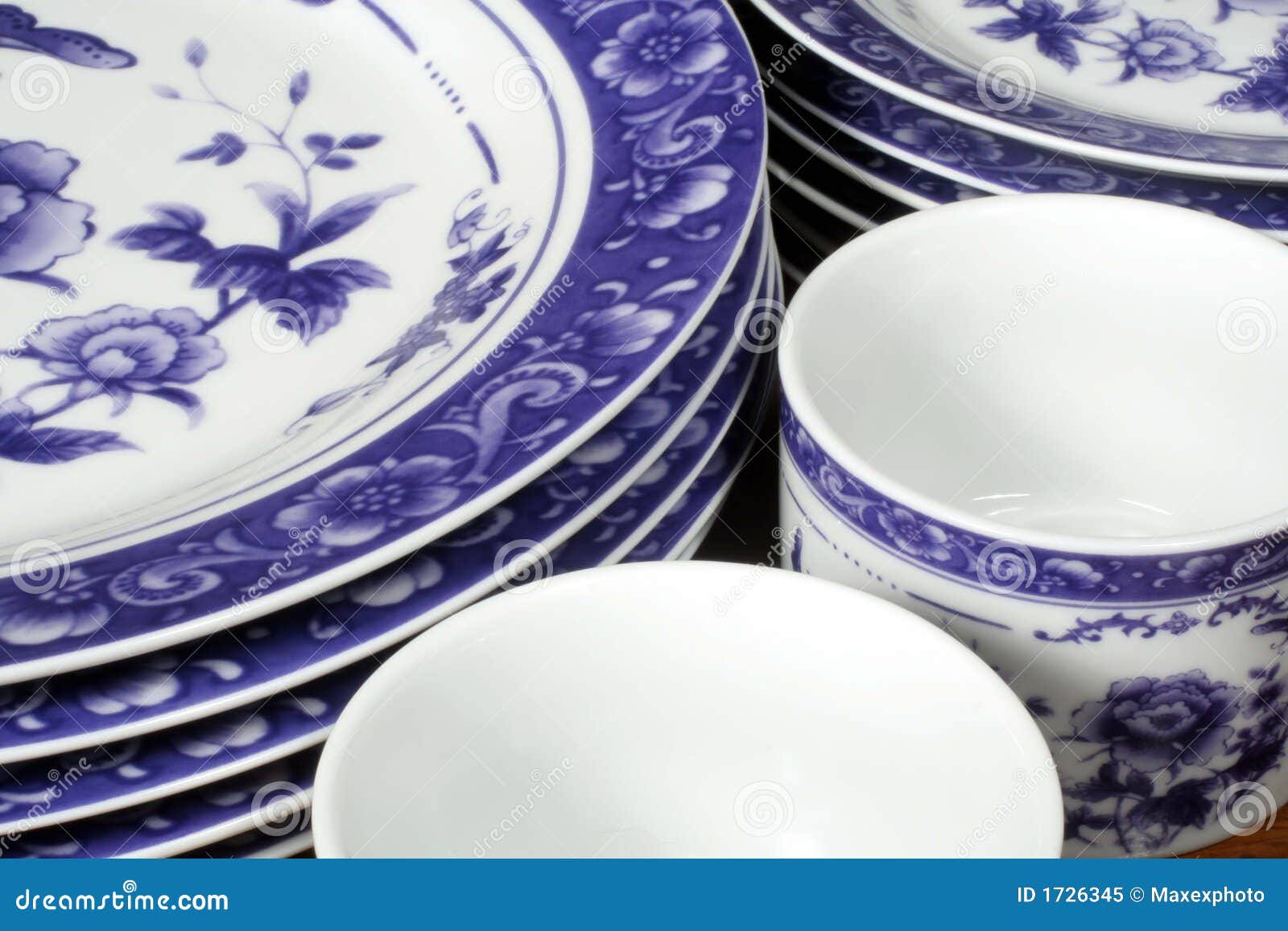 Blue and White Dishes stock image. Image of fine, bowls 1726345