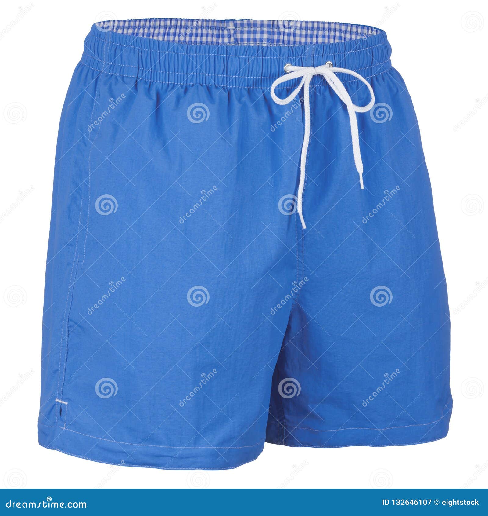 Blue and White with Grid Pattern Men Shorts for Swimming Stock Image ...