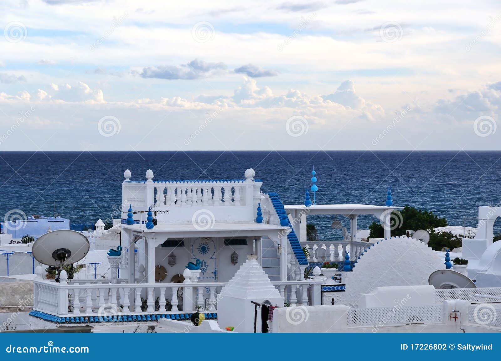blue and white house in hammamet, tunisia