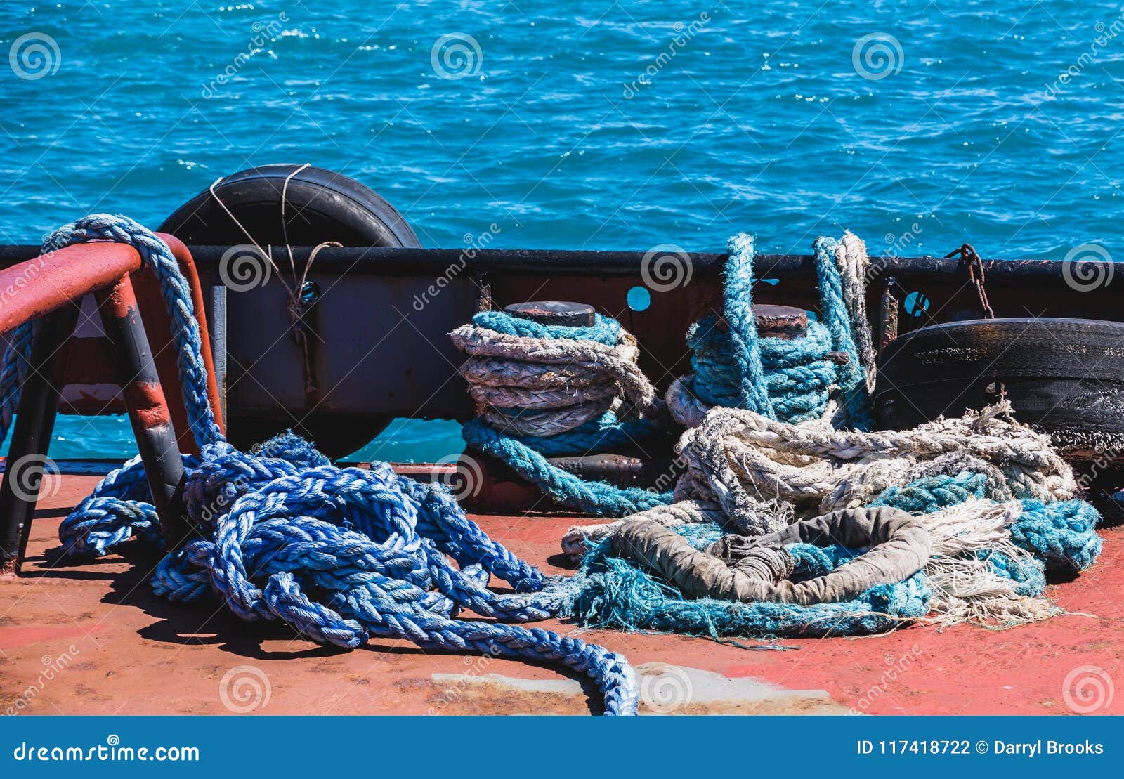 Loose Ropes on Deck stock photo. Image of transportation 117418722