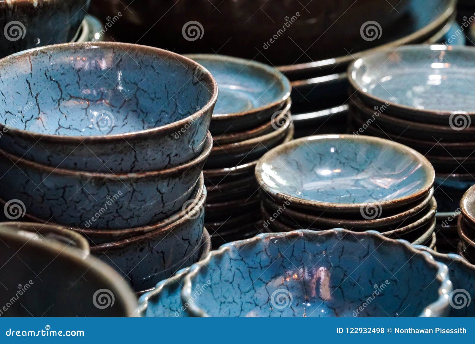 Blue White Marble Pattern Ceramic Porcelain Dinnerware Plates Dishes