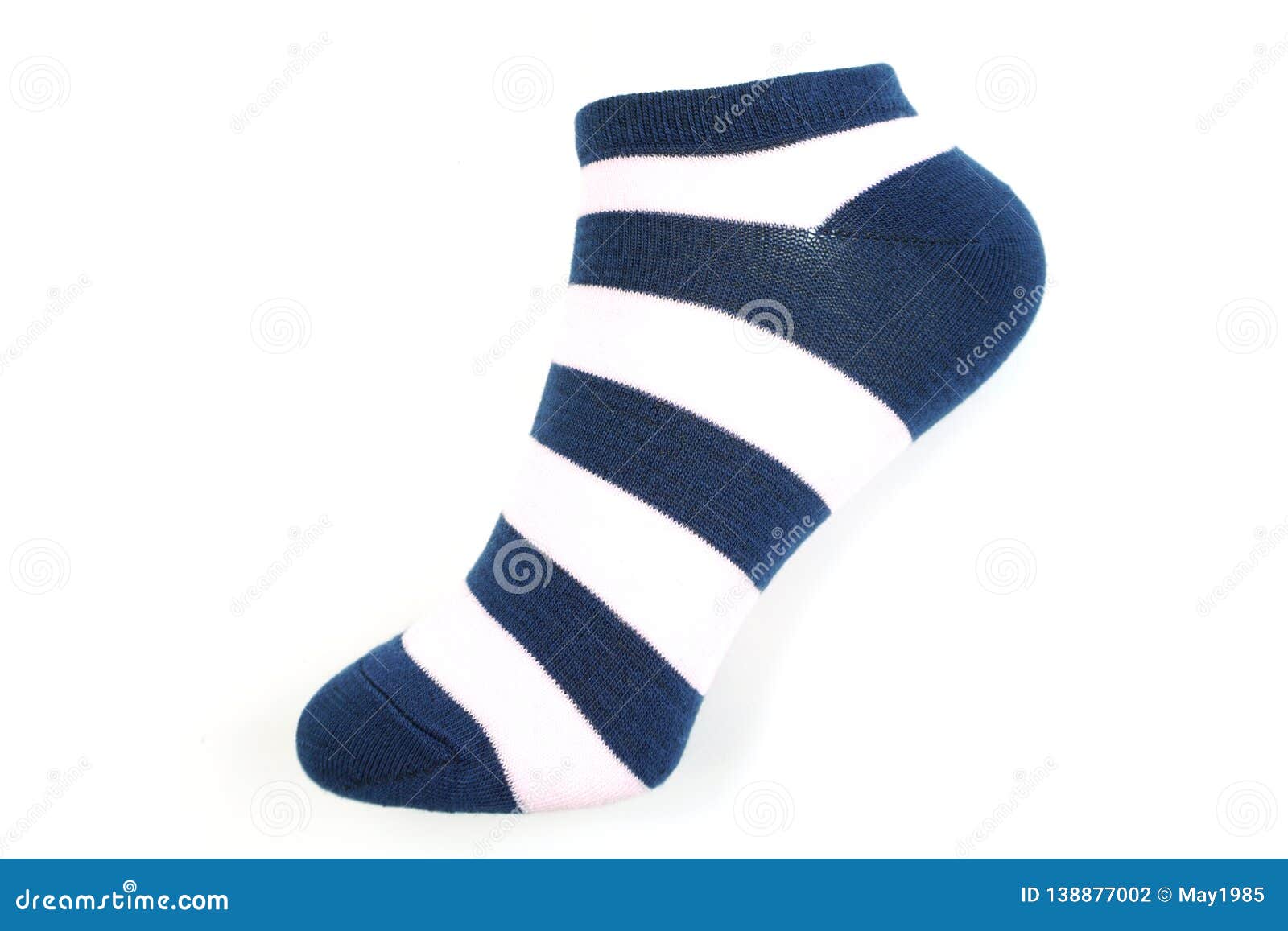 Blue and White Stripe Socks on White Background Stock Photo - Image of ...