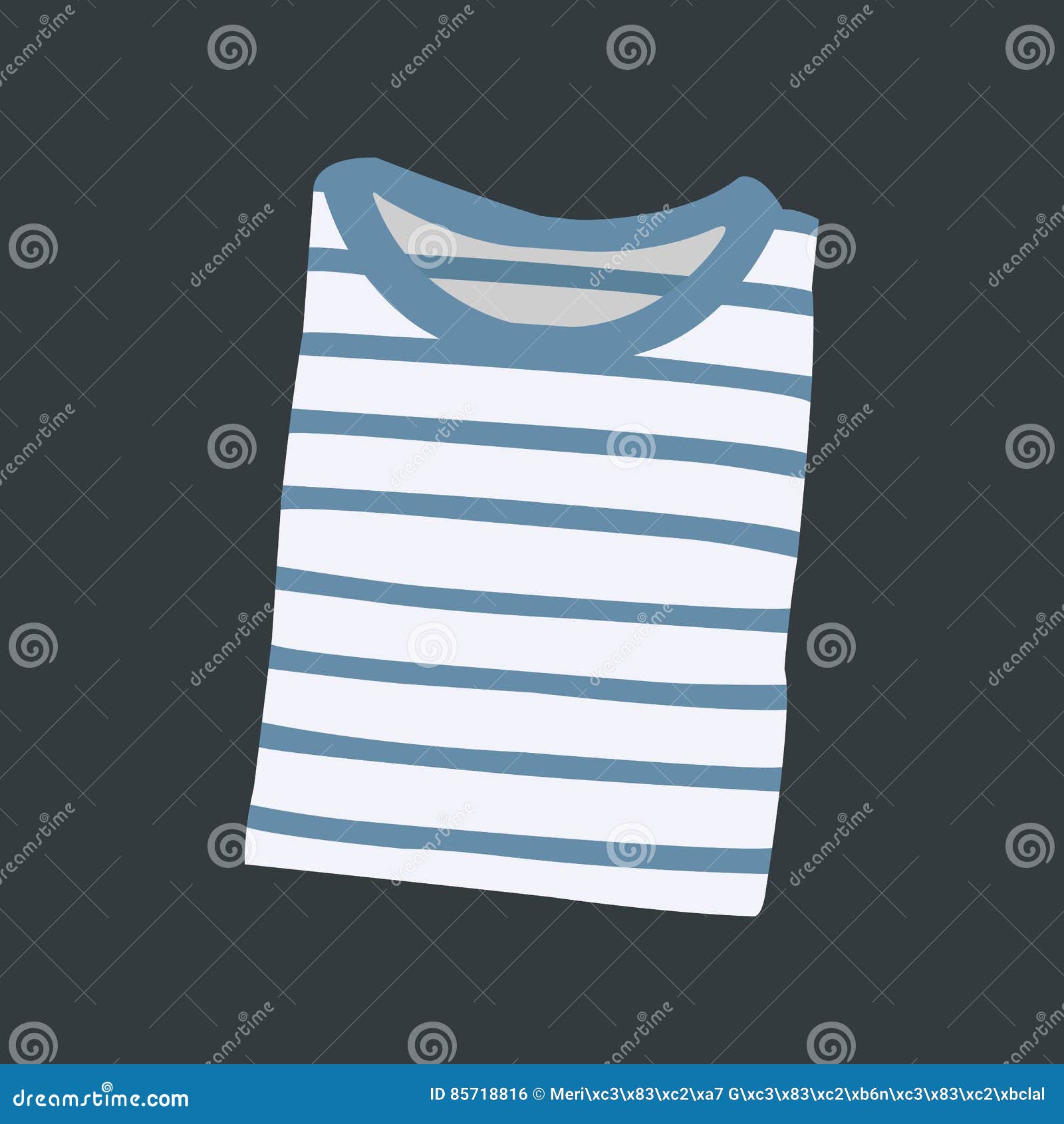 Blue and White Striped Tshirt Stock Vector - Illustration of striped ...