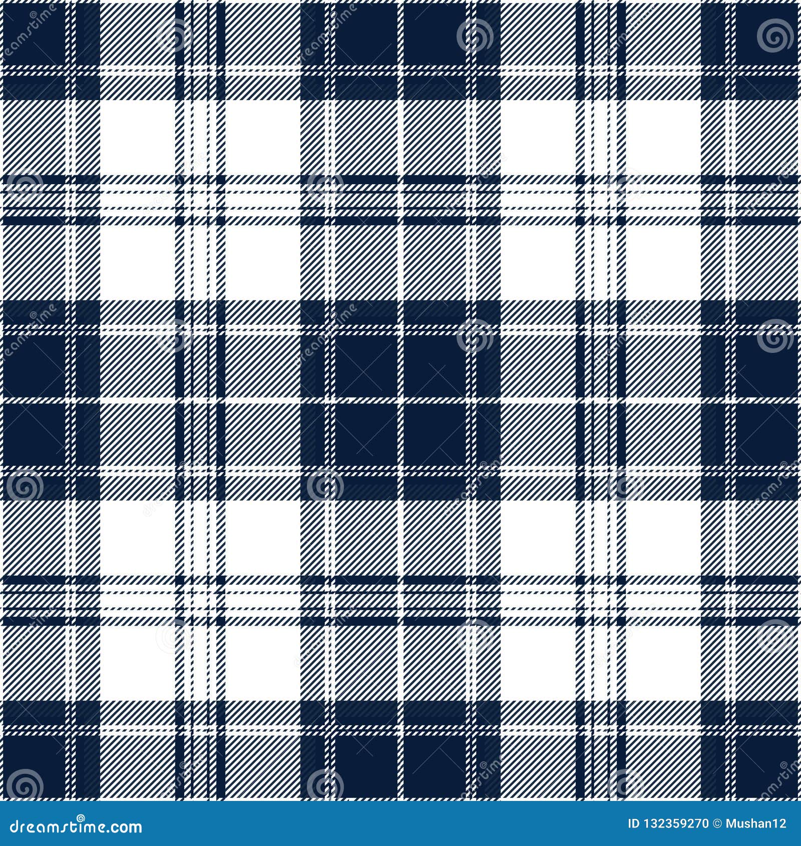 Blue Black Scottish Tartan Plaid Textile Pattern Stock