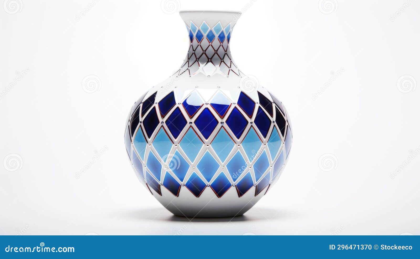 Vibrant Blue and White Decorative Vase with Felipe Pantoneinspired