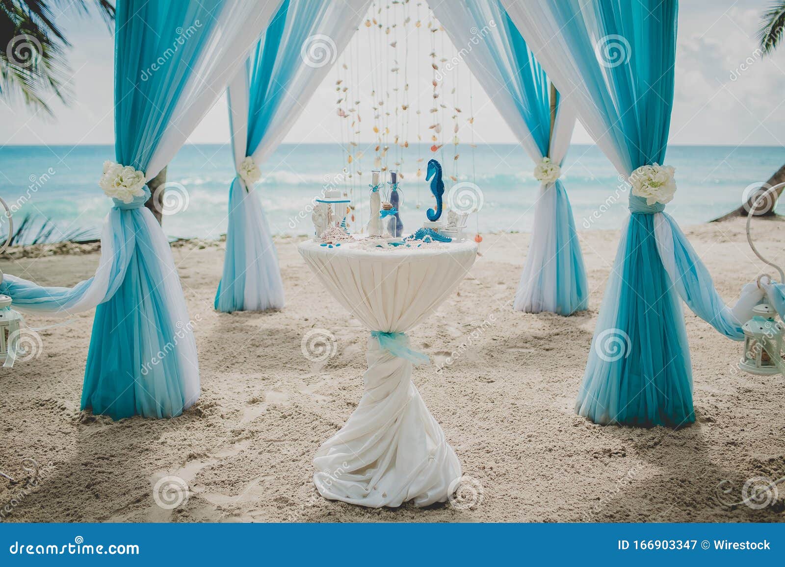 white wedding beach