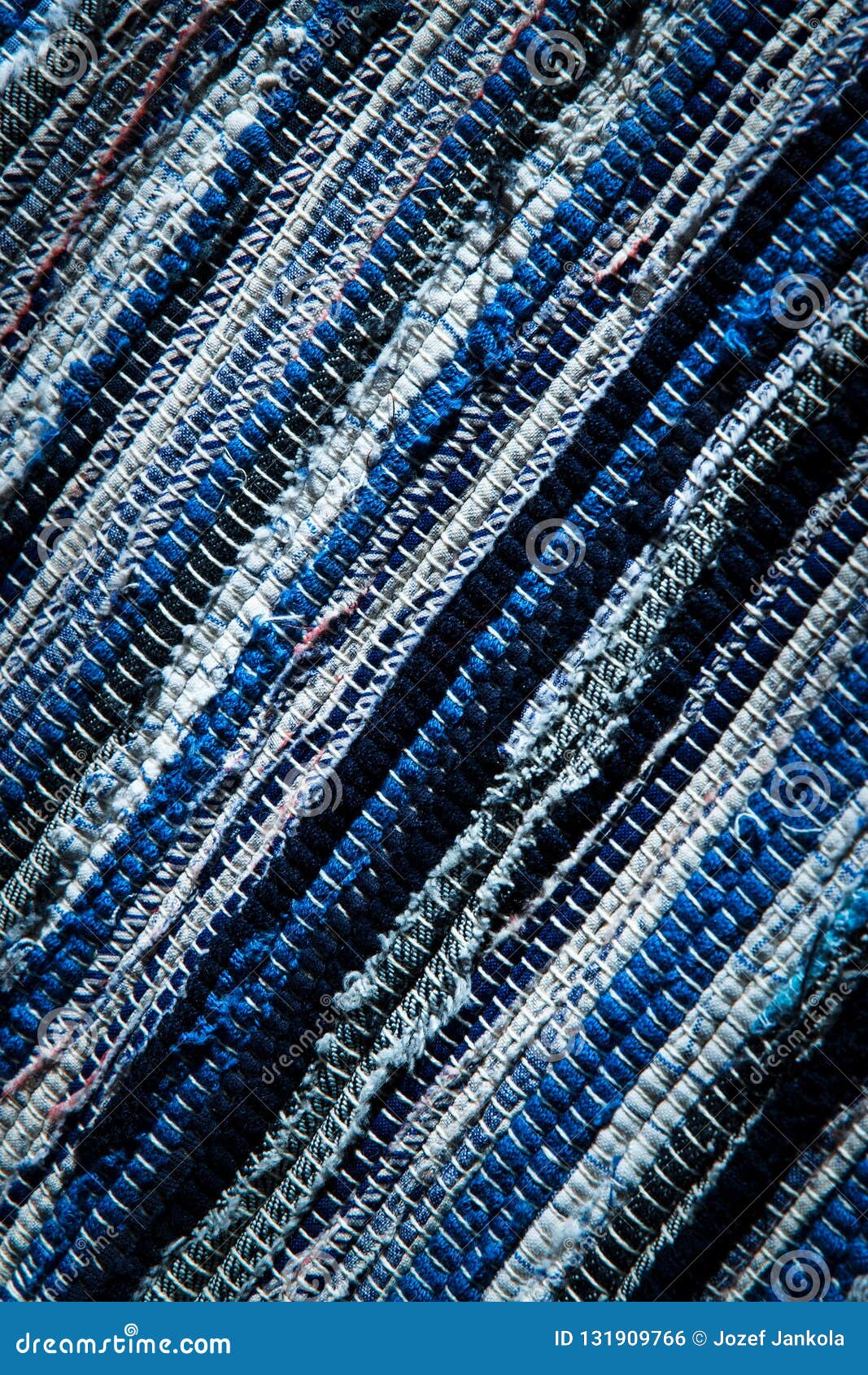 Blue and White Woven Carpet Stock Photo Image of interior
