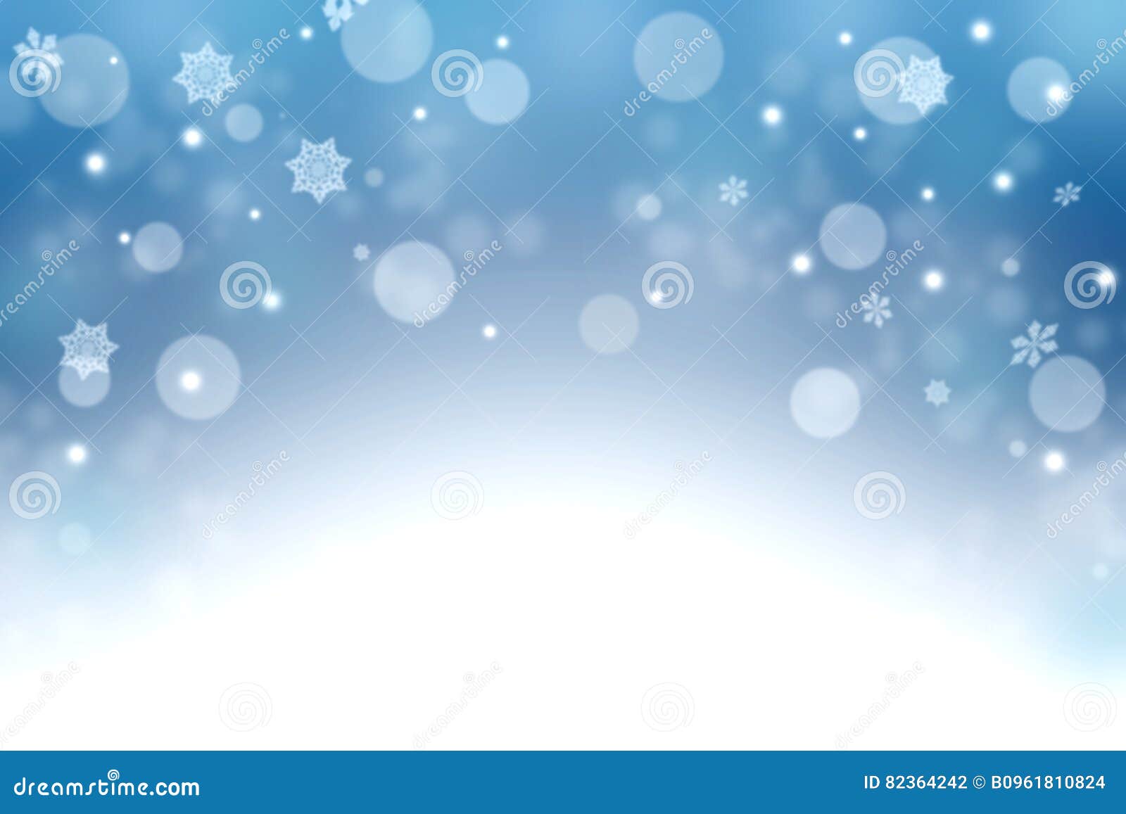 blue winter background with snowflakes and bokeh. christmas nigh