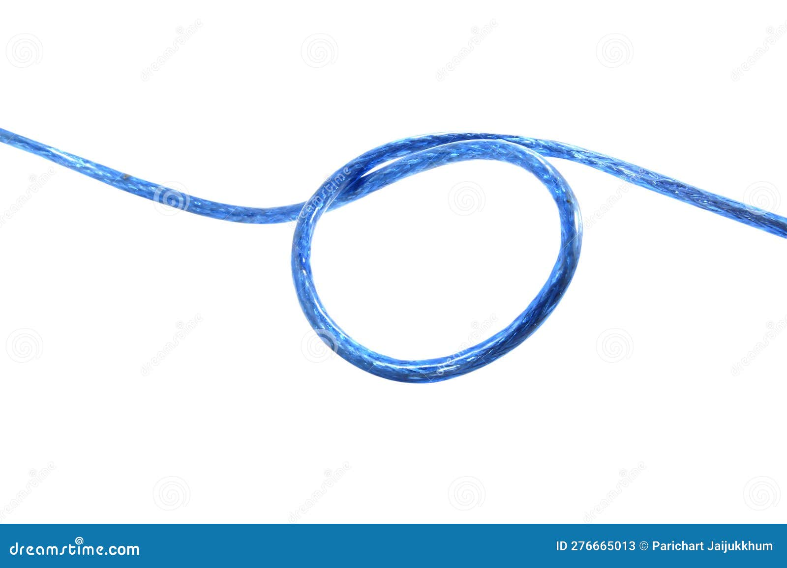 Blue Wire Cable of Usb and Adapter Isolated on White Background with