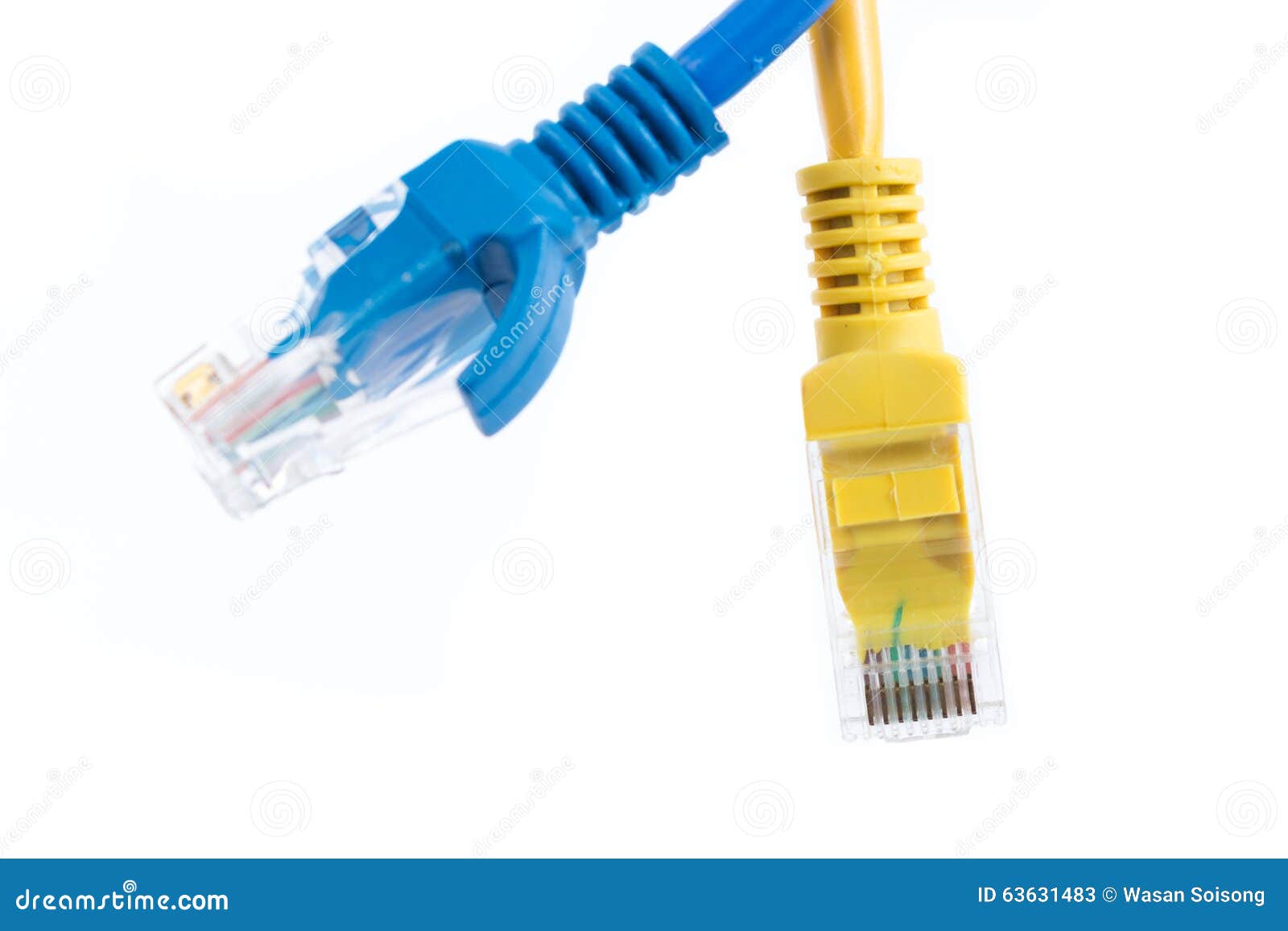 Blue Wired LAN Cable on White Stock Image Image of white, wired 63631483