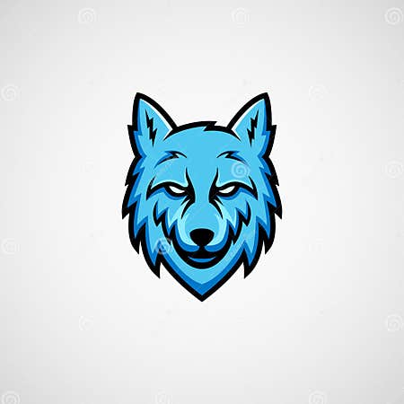 Blue Wolf Mascot Logo Vector Stock Vector - Illustration of esport ...