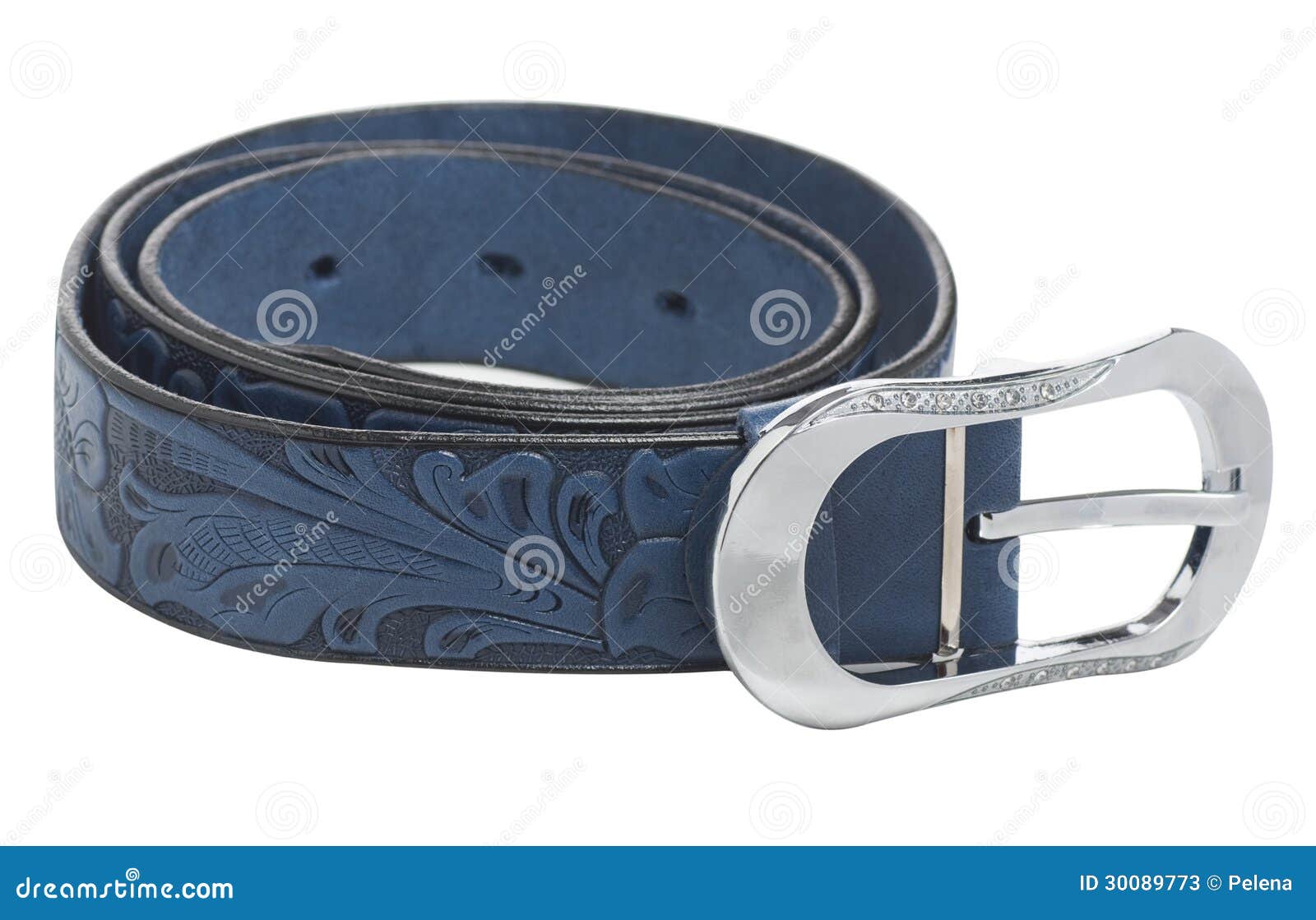 Blue Women S Leather Belt, Isolated Stock Image Image of female, colors 30089773