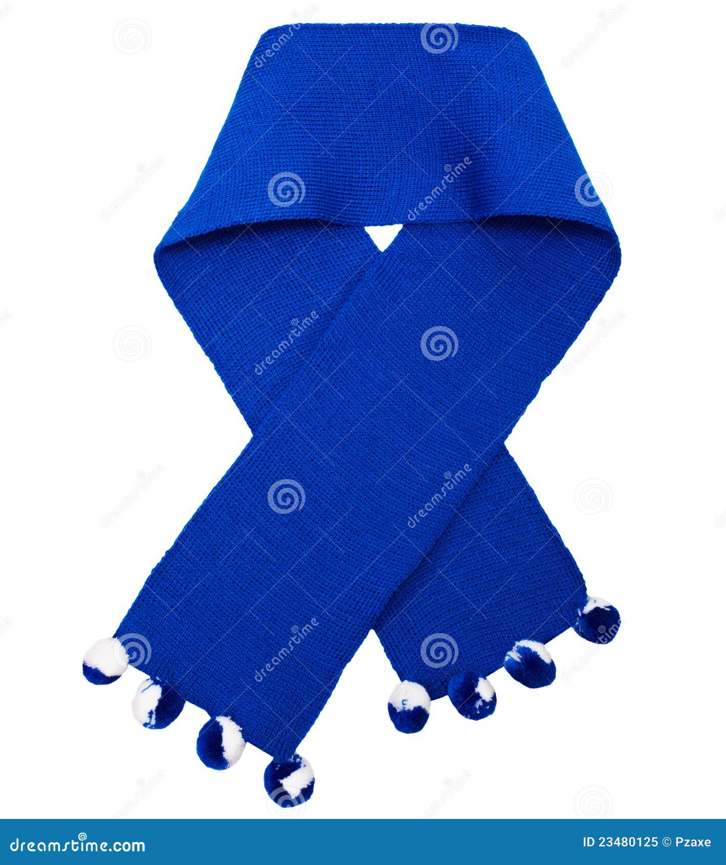 blue wool knitted scarf