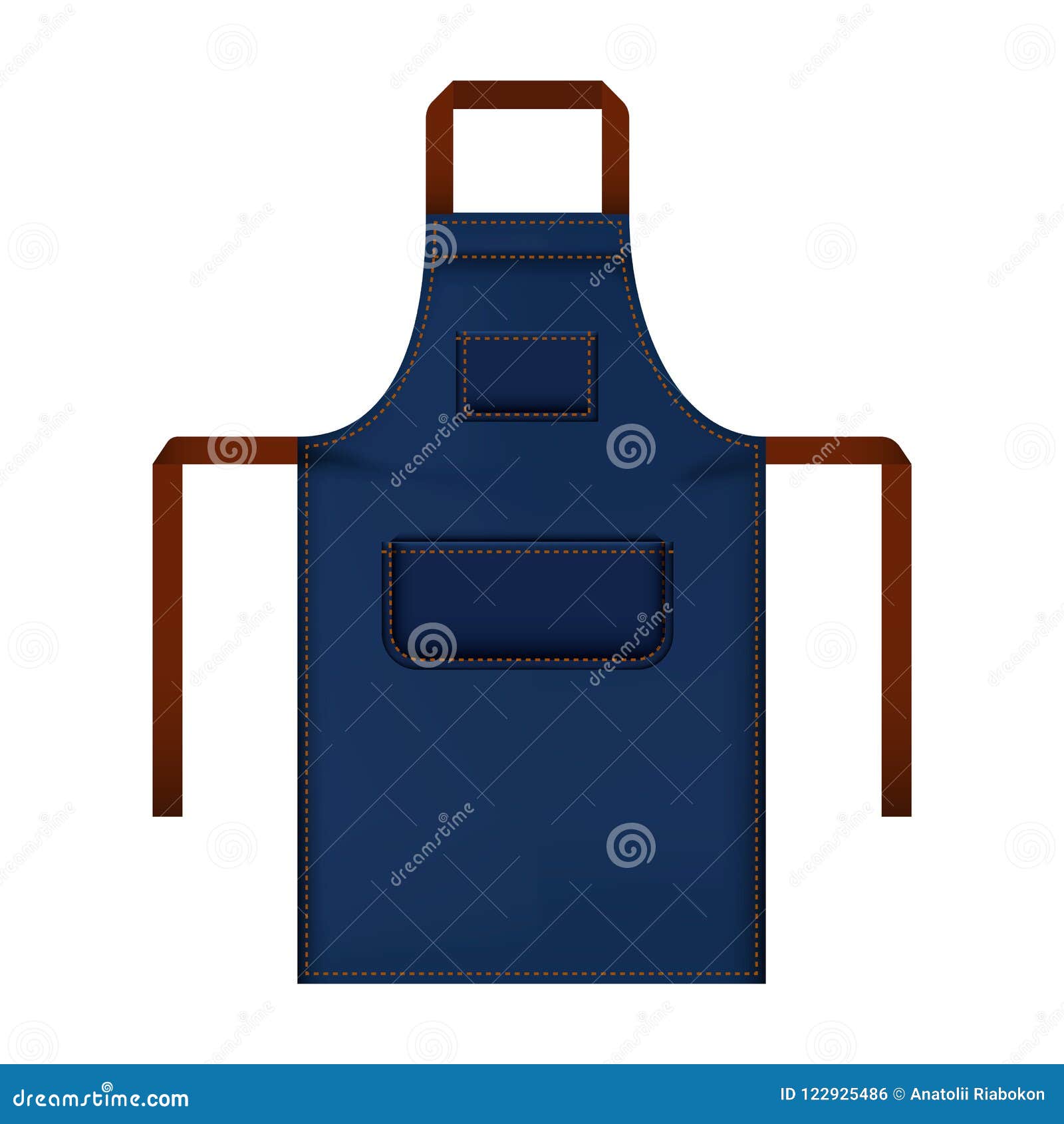 Download Blue Work Apron Mockup, Realistic Style Stock Vector ...