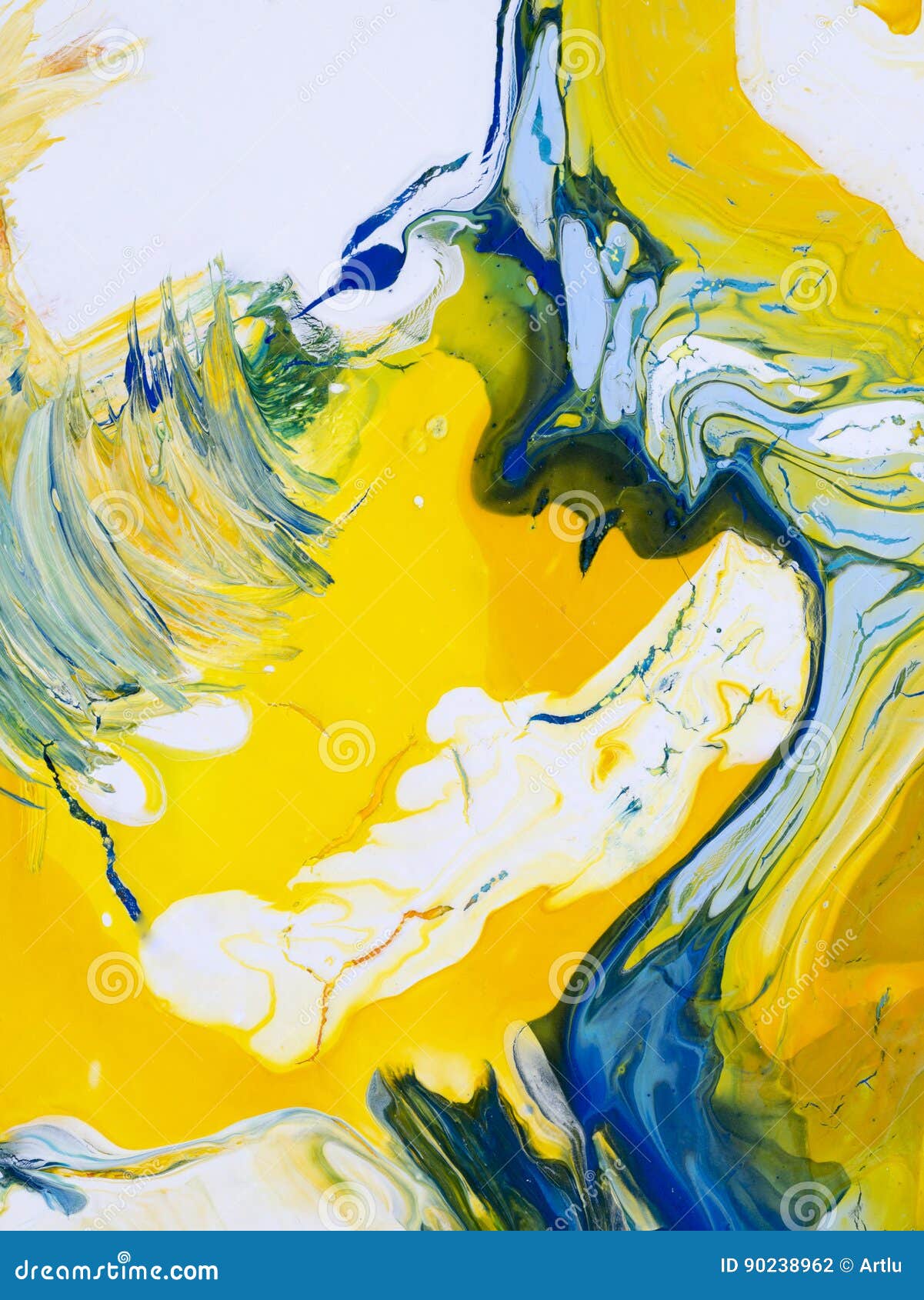 Blue and Yellow Abstract Hand Painted Background, Acrylic Painting on  Canvas. Stock Illustration - Illustration of artistic, spot: 90238962