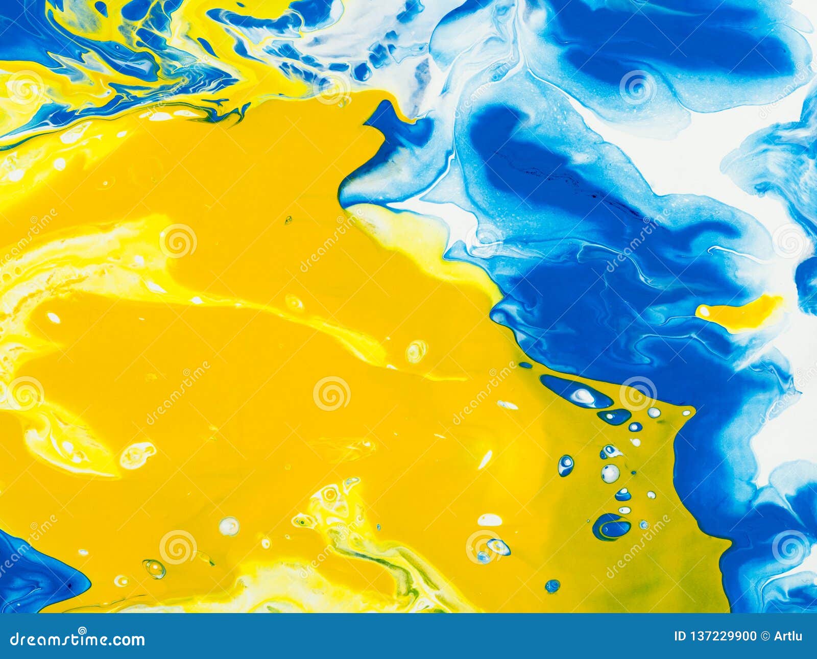 Blue and Yellow Creative Abstract Hand Painted Background, Marble ...