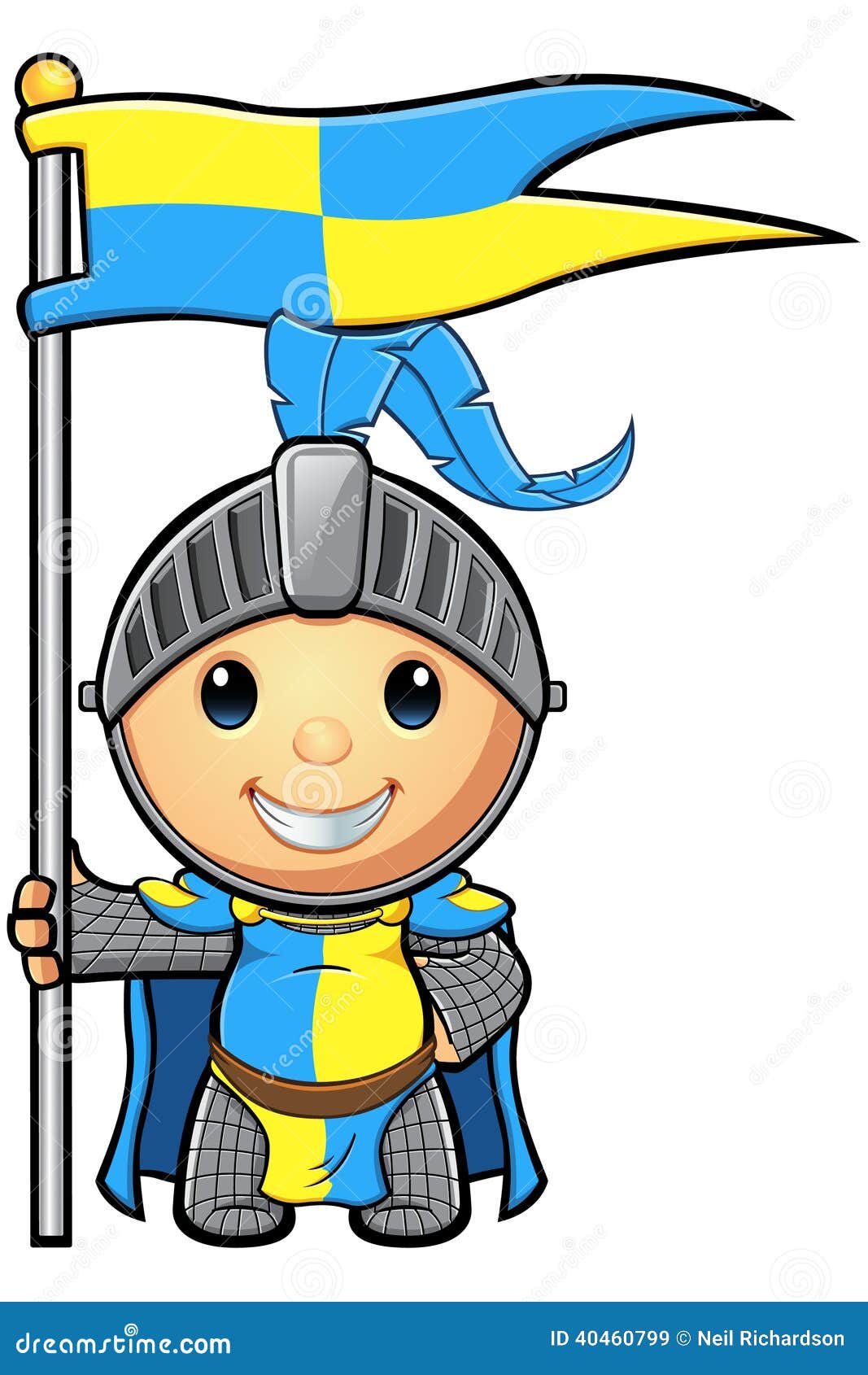 Blue and Yellow Knight Character Stock Vector - Illustration of cartoon,  soldier: 40460799