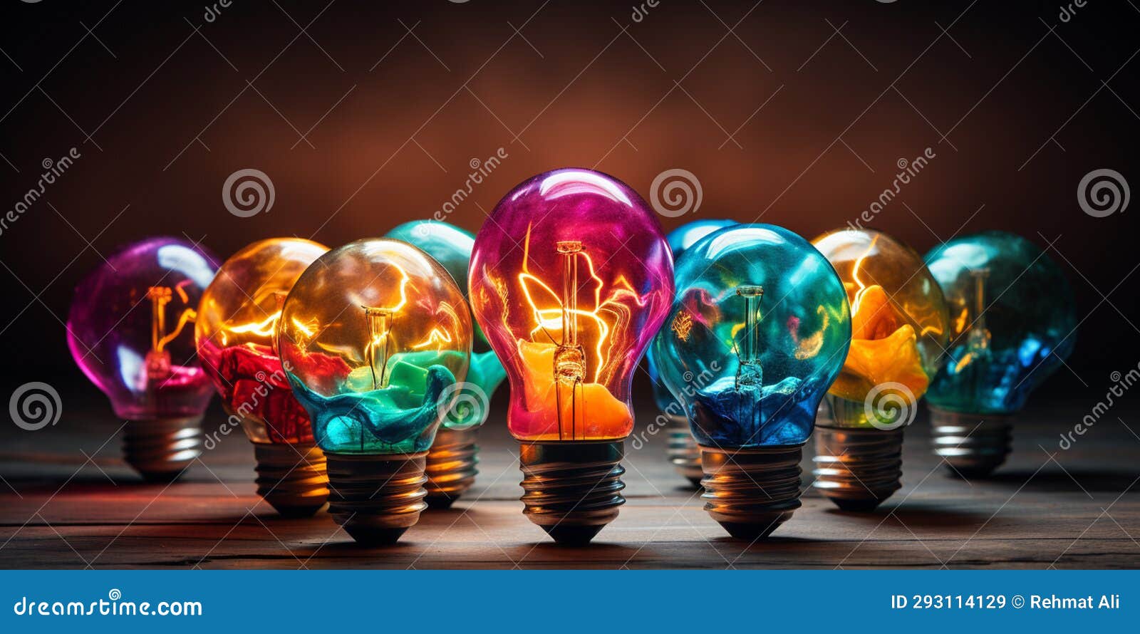 Blue and Yellow Light Bulb Explodes with Colorful Paint and Colors