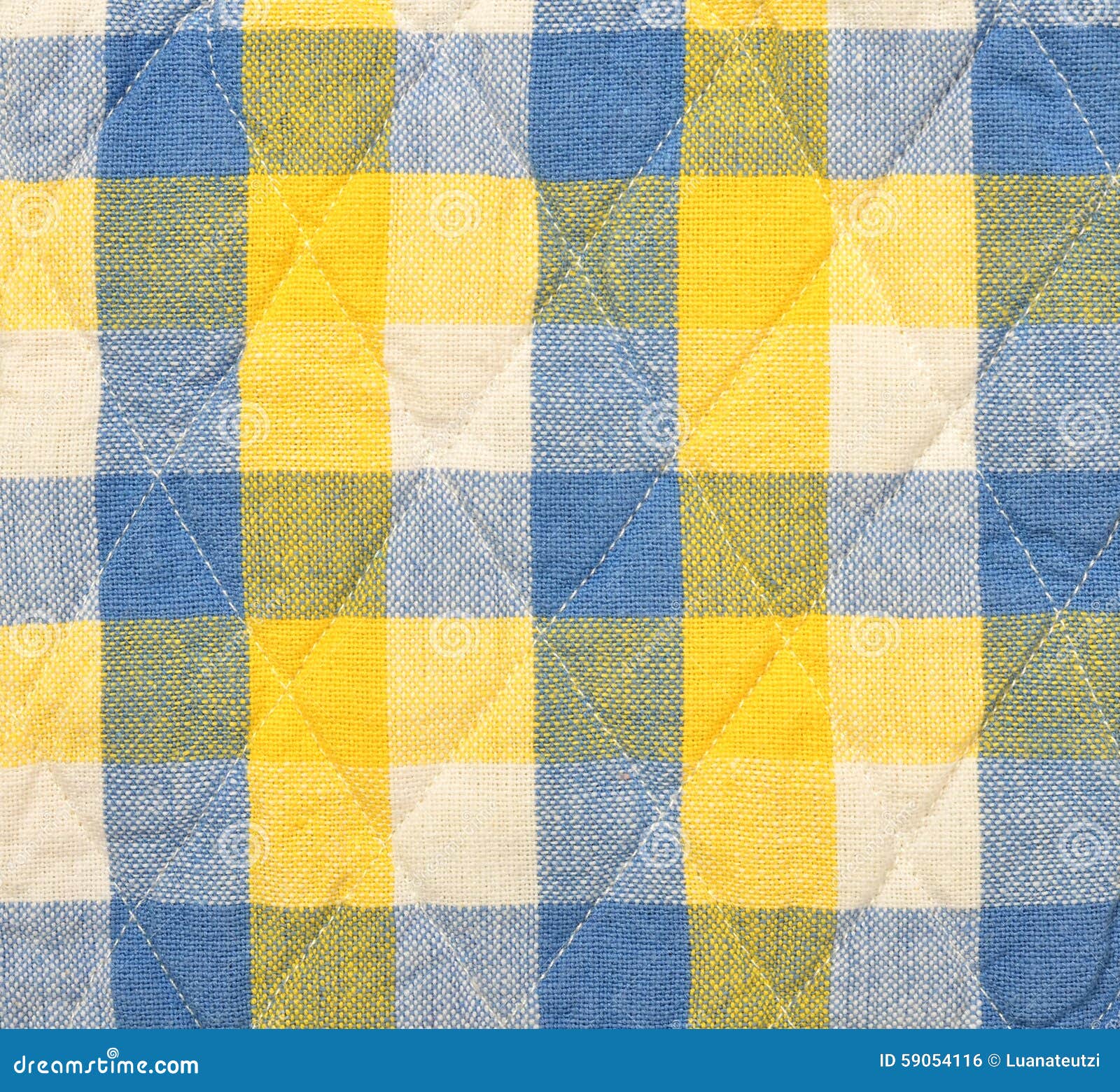 Blue and Yellow Plaid Background. Stock Photo Image of decor