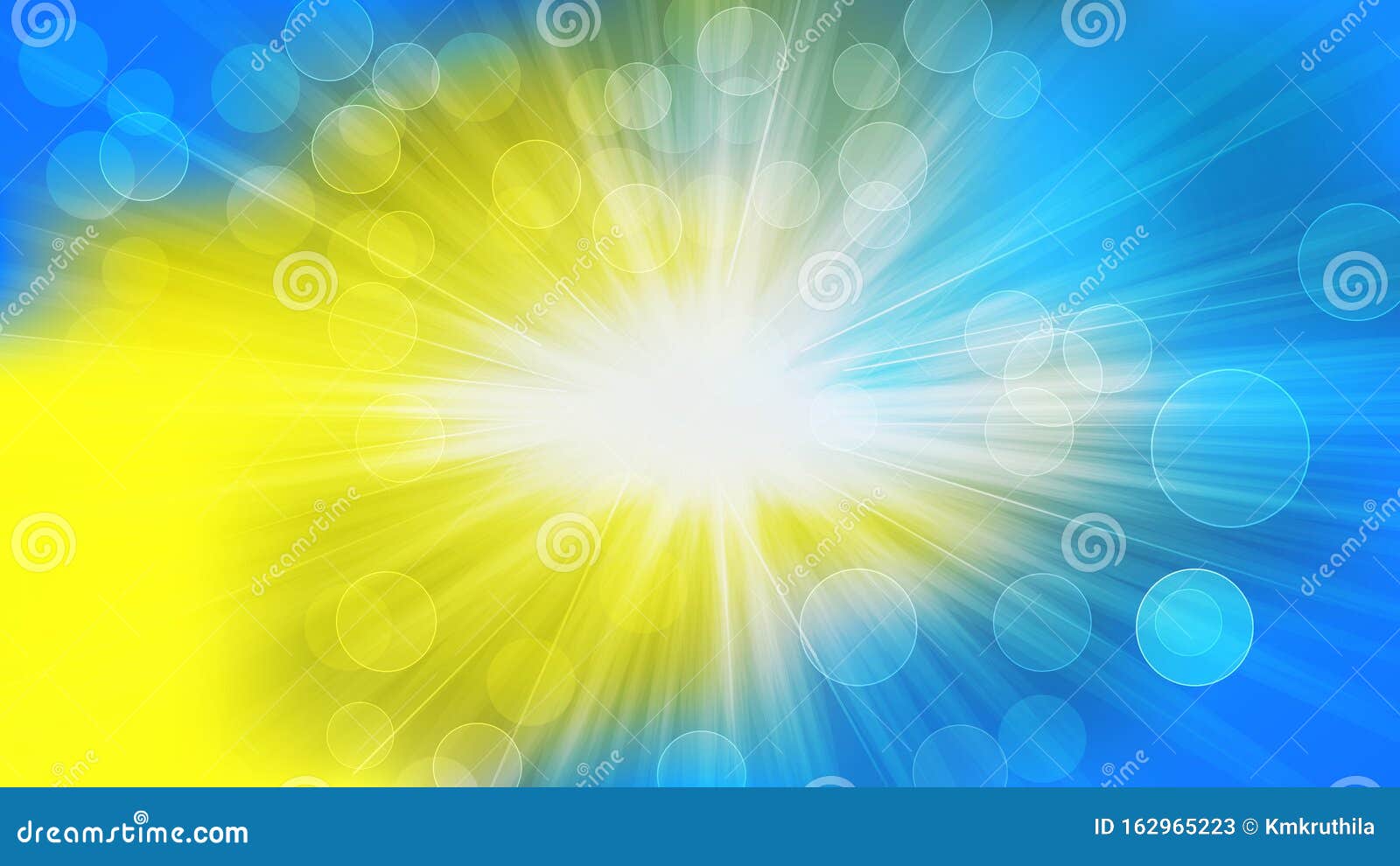 Blue Yellow and White Sun Rays Lights Bokeh Background Illustrator Stock  Vector - Illustration of illuminated, light: 162965223