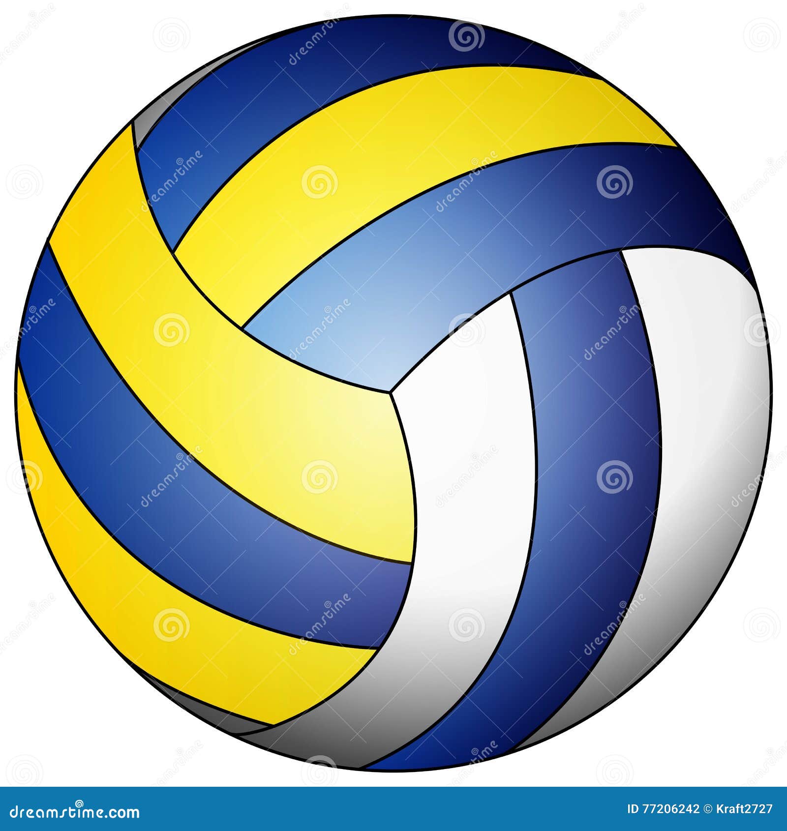 Blue Yellow White Volleyball Stock Vector Illustration of close