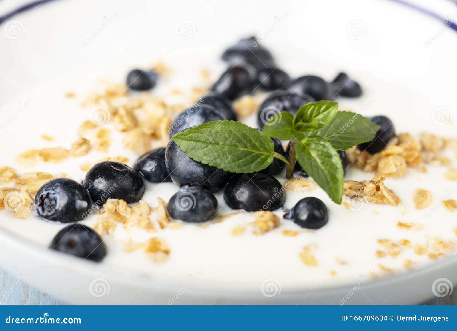 Blueberries with Muesli and Yoghurt Stock Photo Image of breakfast