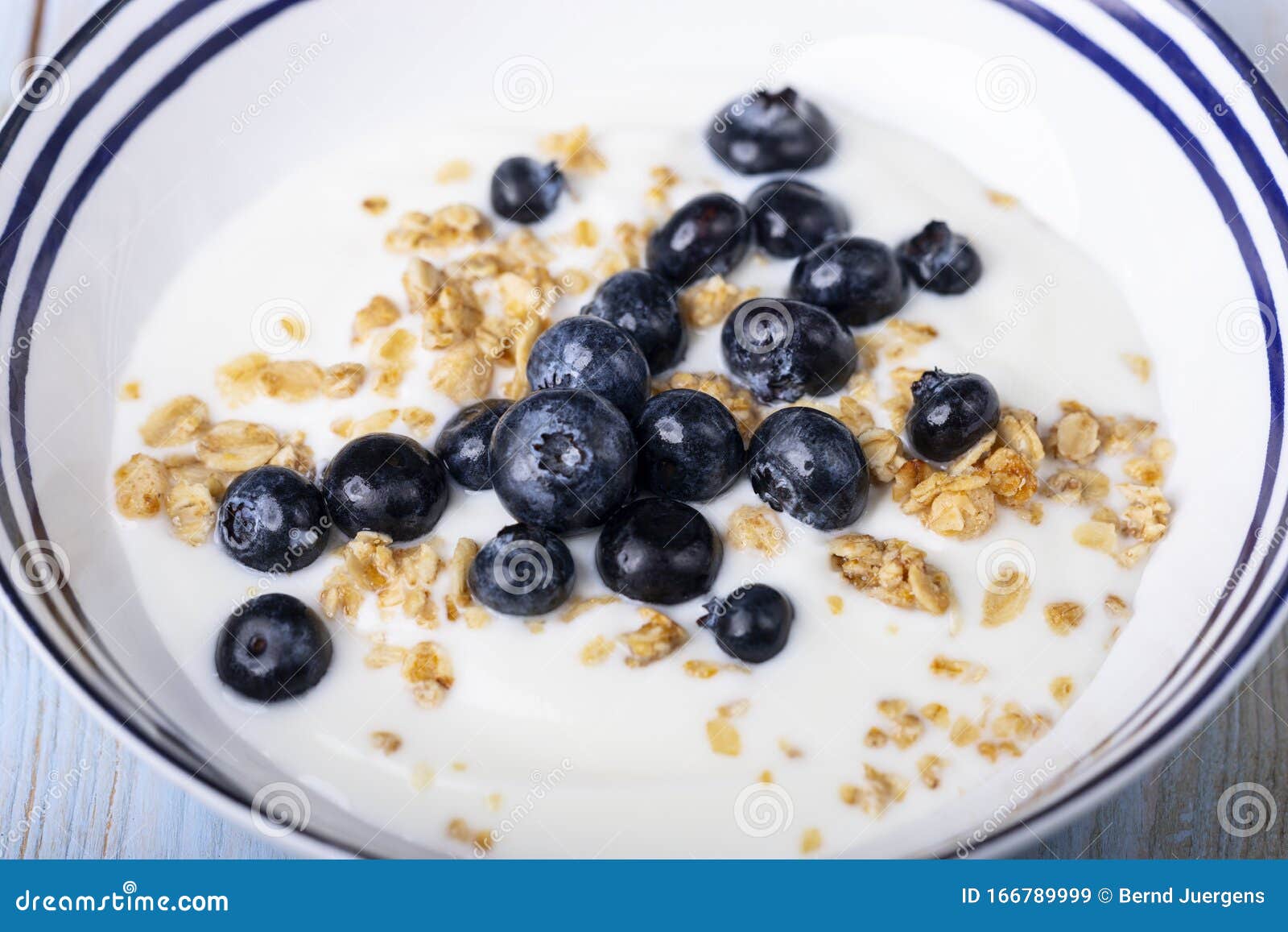 Blueberries with Muesli and Yoghurt Stock Image Image of rustic