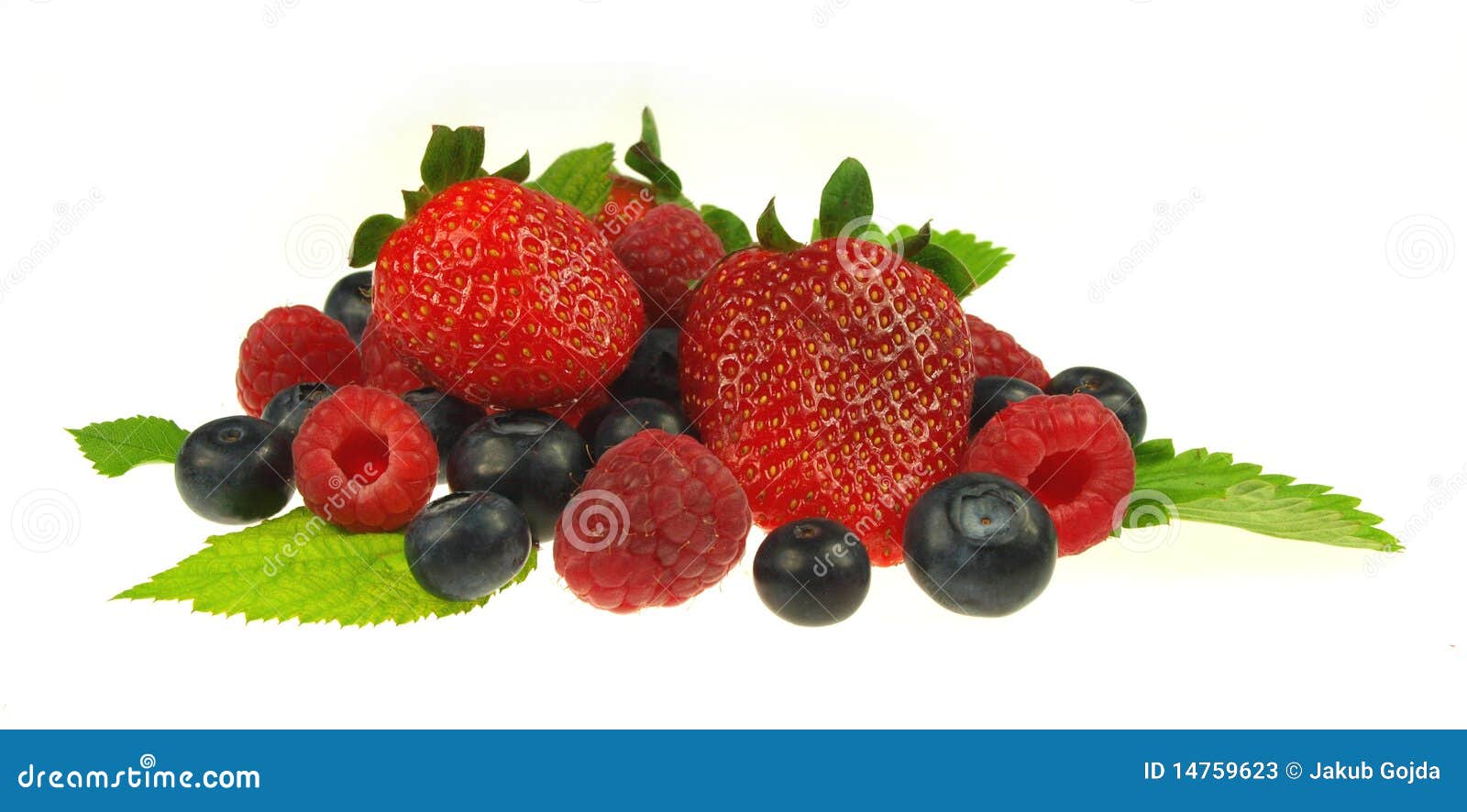 Blueberries,raspberries and Strawberries Stock Image Image of green
