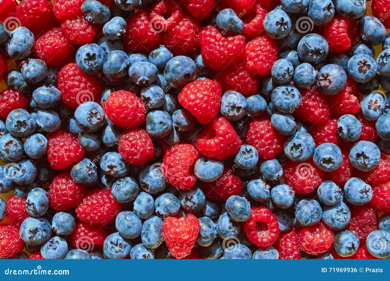 Blueberries and Raspberries Stock Photo Image of background