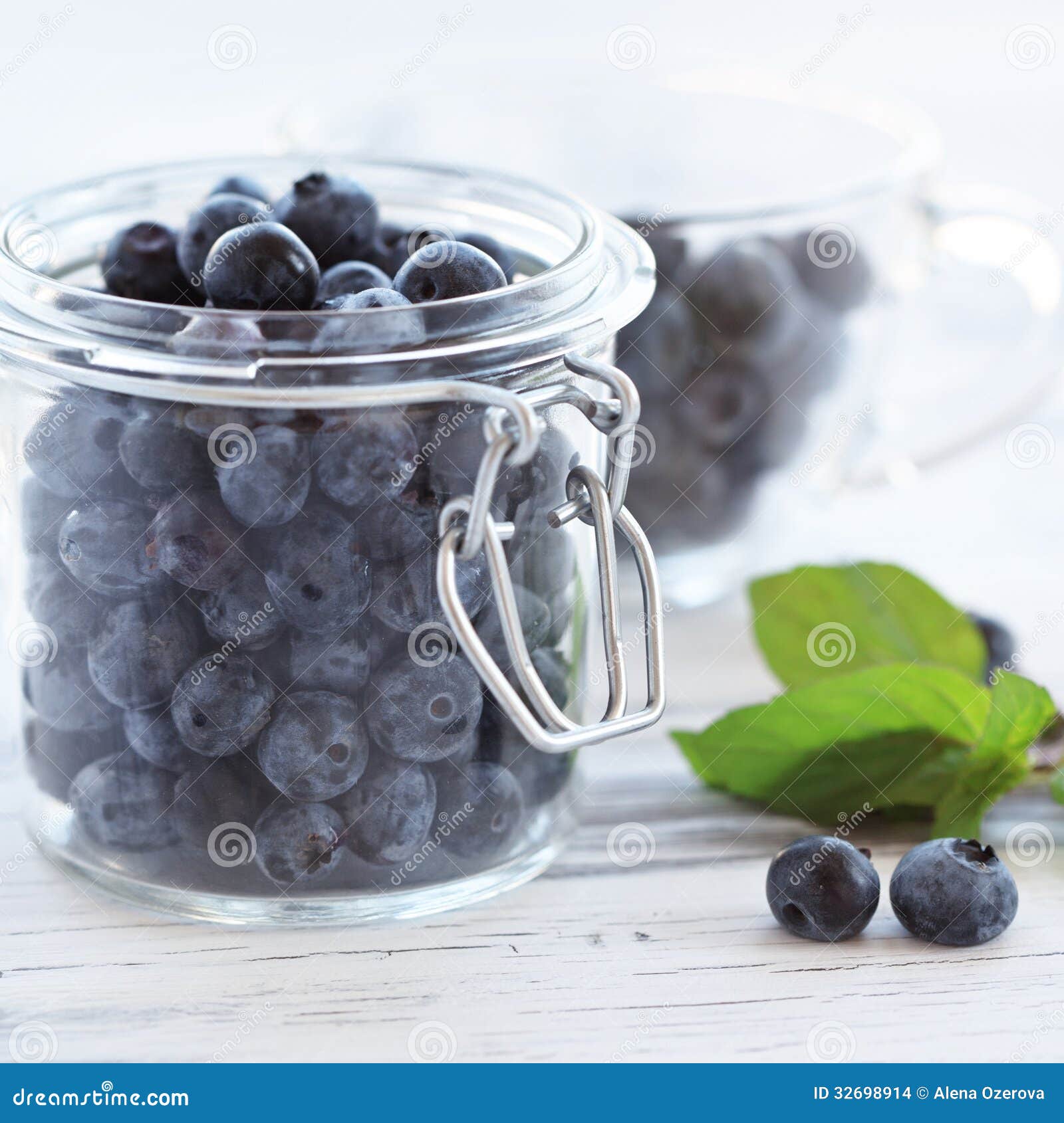 Blueberries stock photo. Image of glass, ingredient, green 32698914