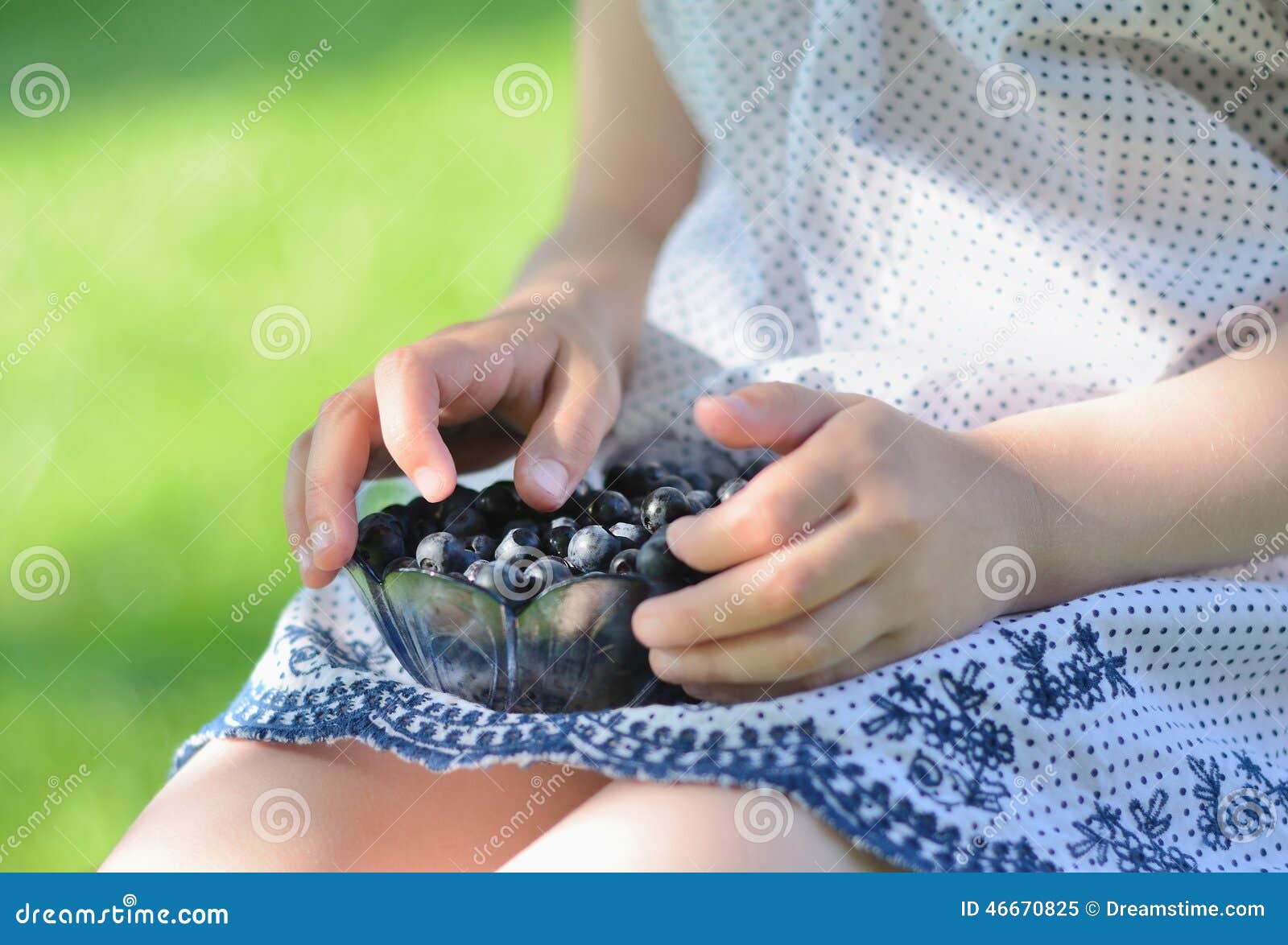 Blueberries stock image. Image of girl, young, little 46670825