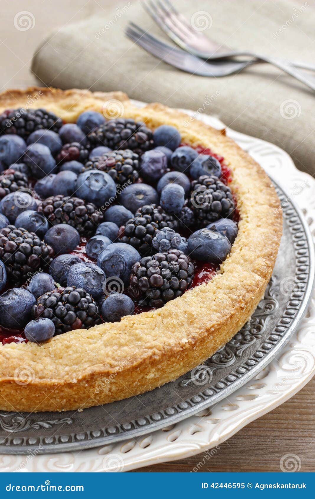 Blueberry and Blackberry Tart Stock Image - Image of delightful ...