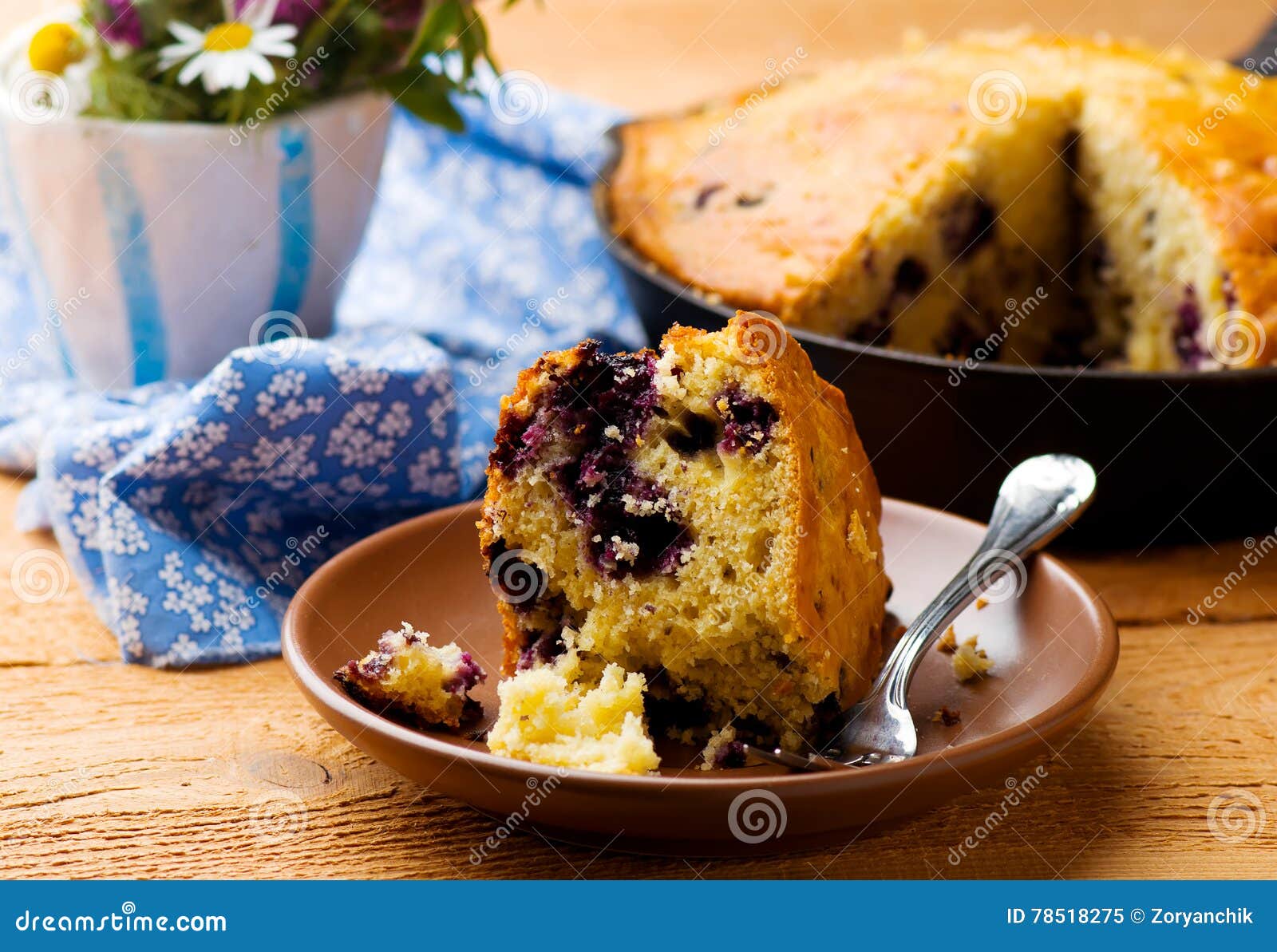 Blueberry Buttermilk Cornbread. Stock Image Image of bake, sweet