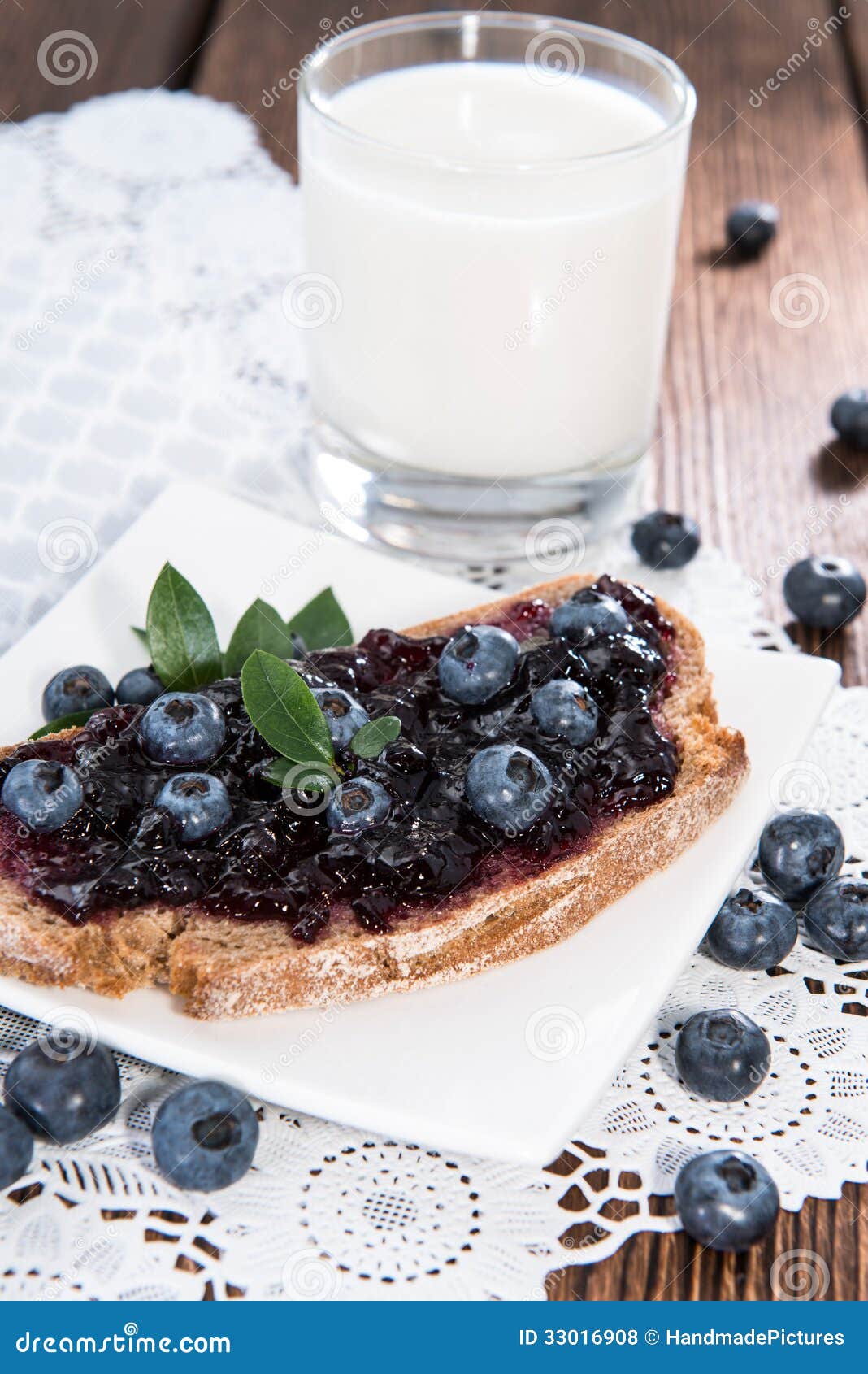 Blueberry Jam on a bread stock photo. Image of health 33016908
