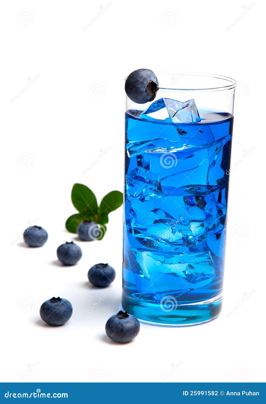 Blueberry Juice / Cocktail with Ice Stock Photo Image of mixed
