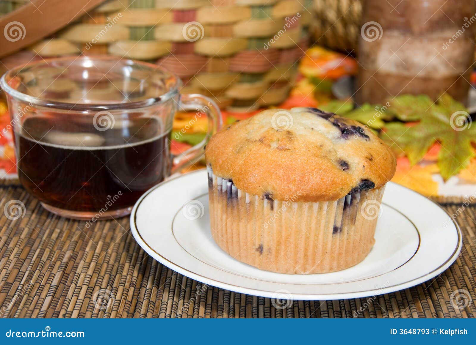 Blueberry Muffin and Coffee Stock Image Image of crust, blueberry
