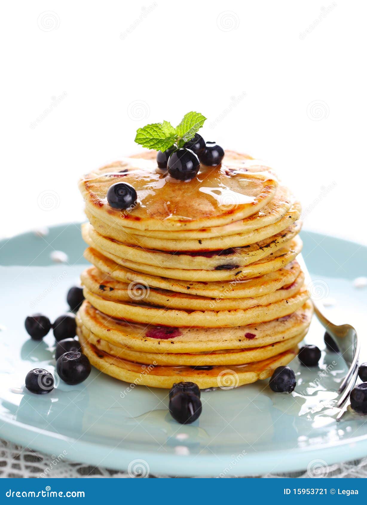 Blueberry Pancakes with Fresh Blueberries Stock Image Image of sweet