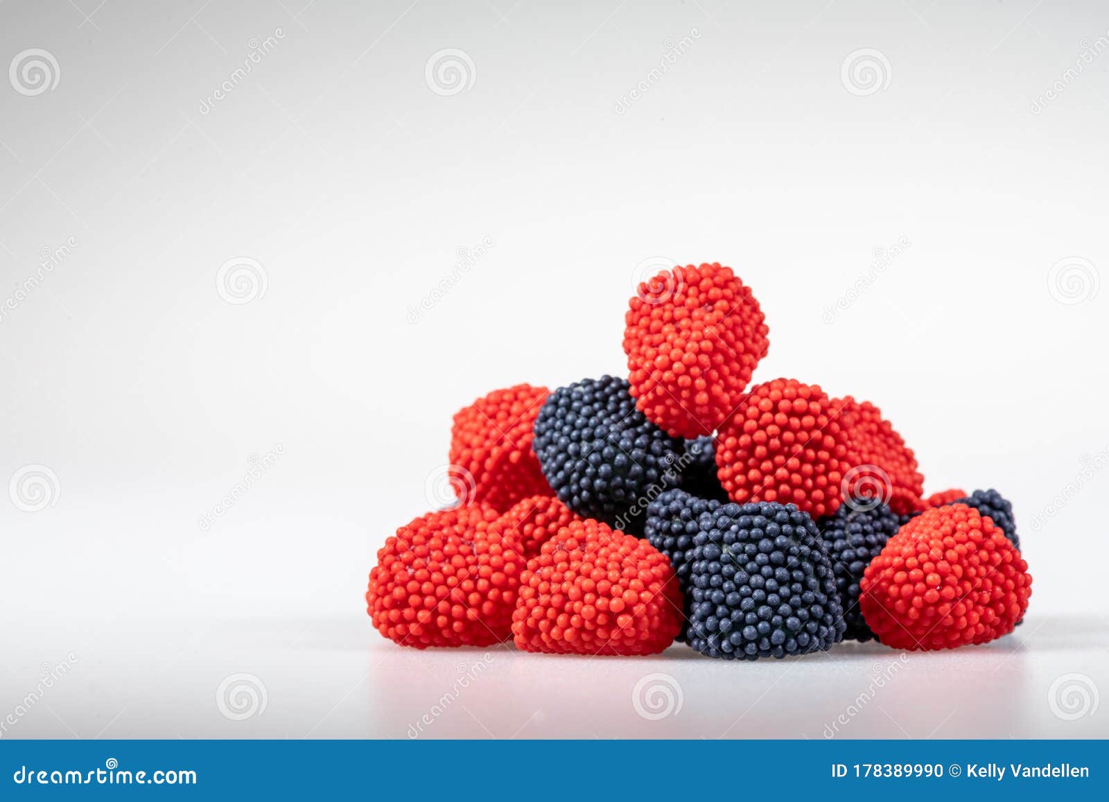Blueberry and Strawberry Gummy Candies on White Stock Photo Image of