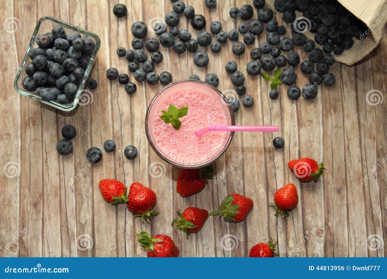 Blueberry and Strawberry Milkshake Stock Photo Image of nutrition
