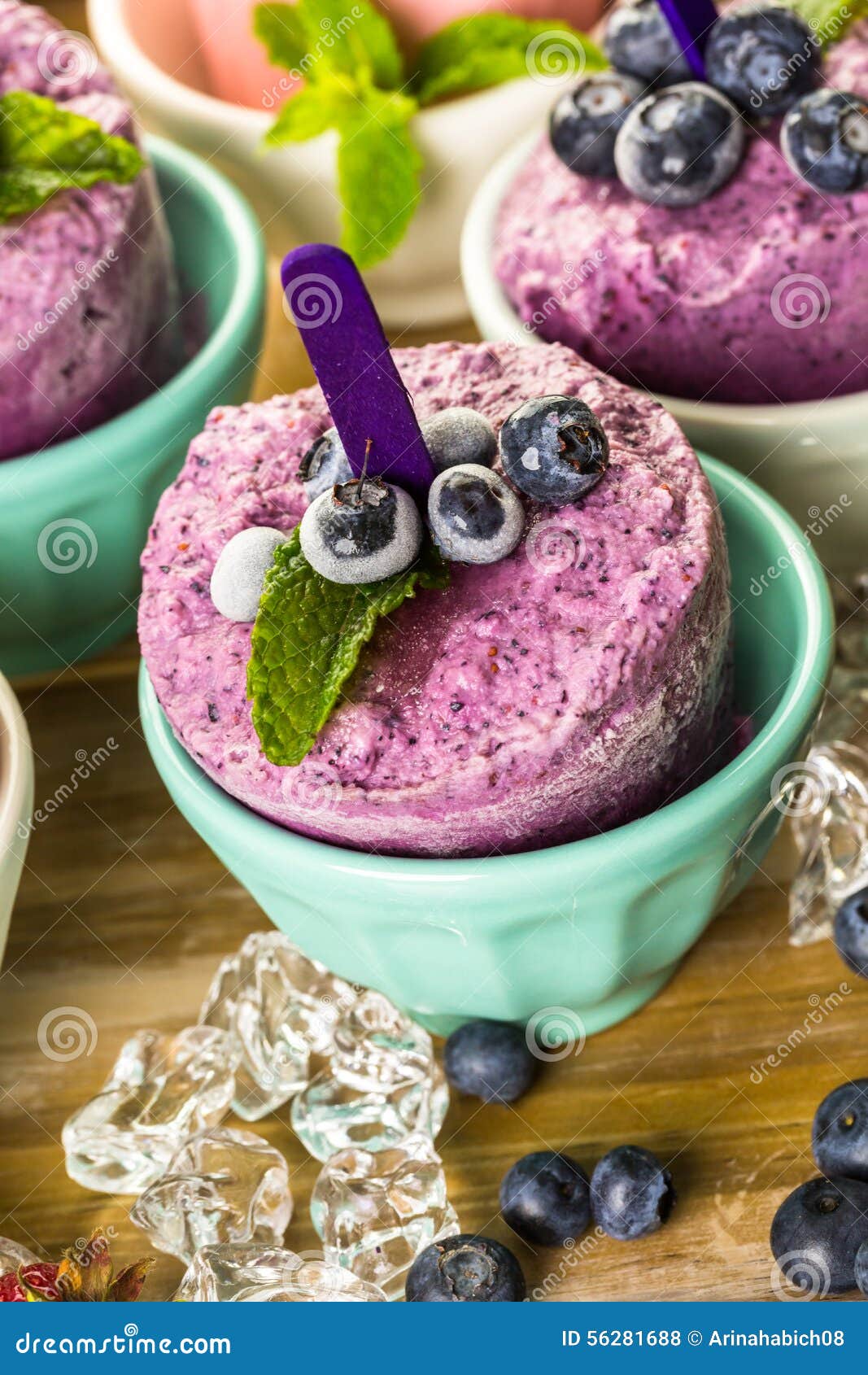Blueberry and Strawberry Popsicles Stock Photo Image of fresh, home 56281688