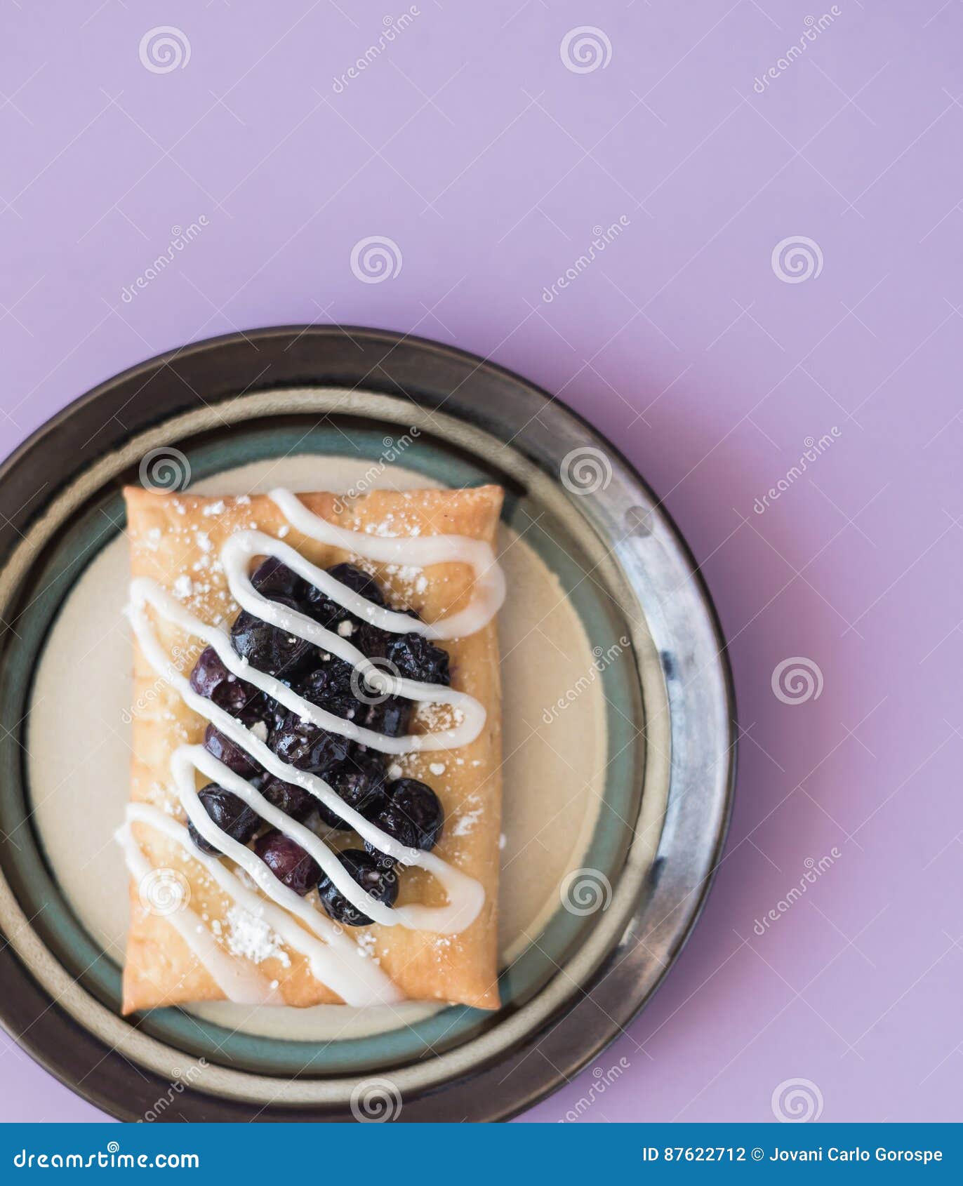 Blueberry Strudel Snack stock photo. Image of cake, background 87622712