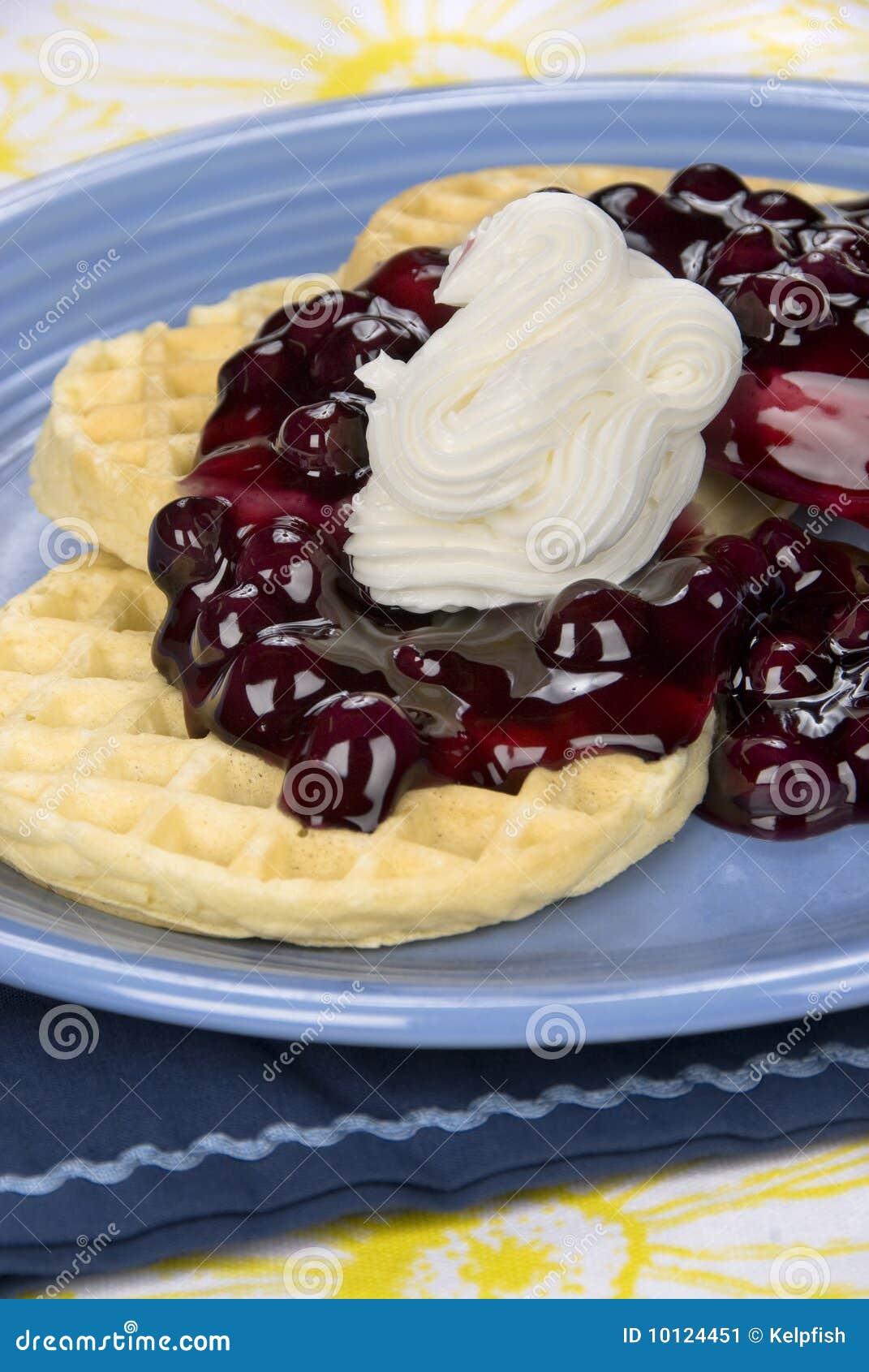 Blueberry waffles stock image. Image of blueberry, blueberries 10124451