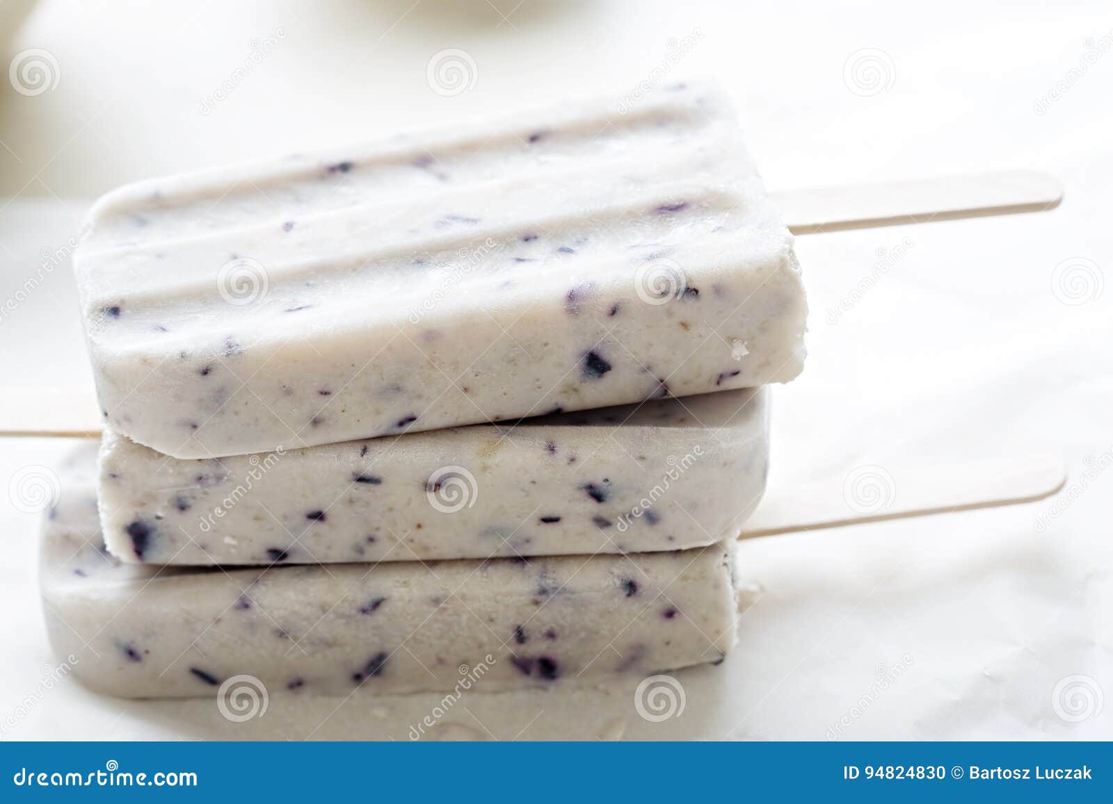 Blueberry Yoghurt Ice Cream Popsicle Stock Photo Image of refreshing