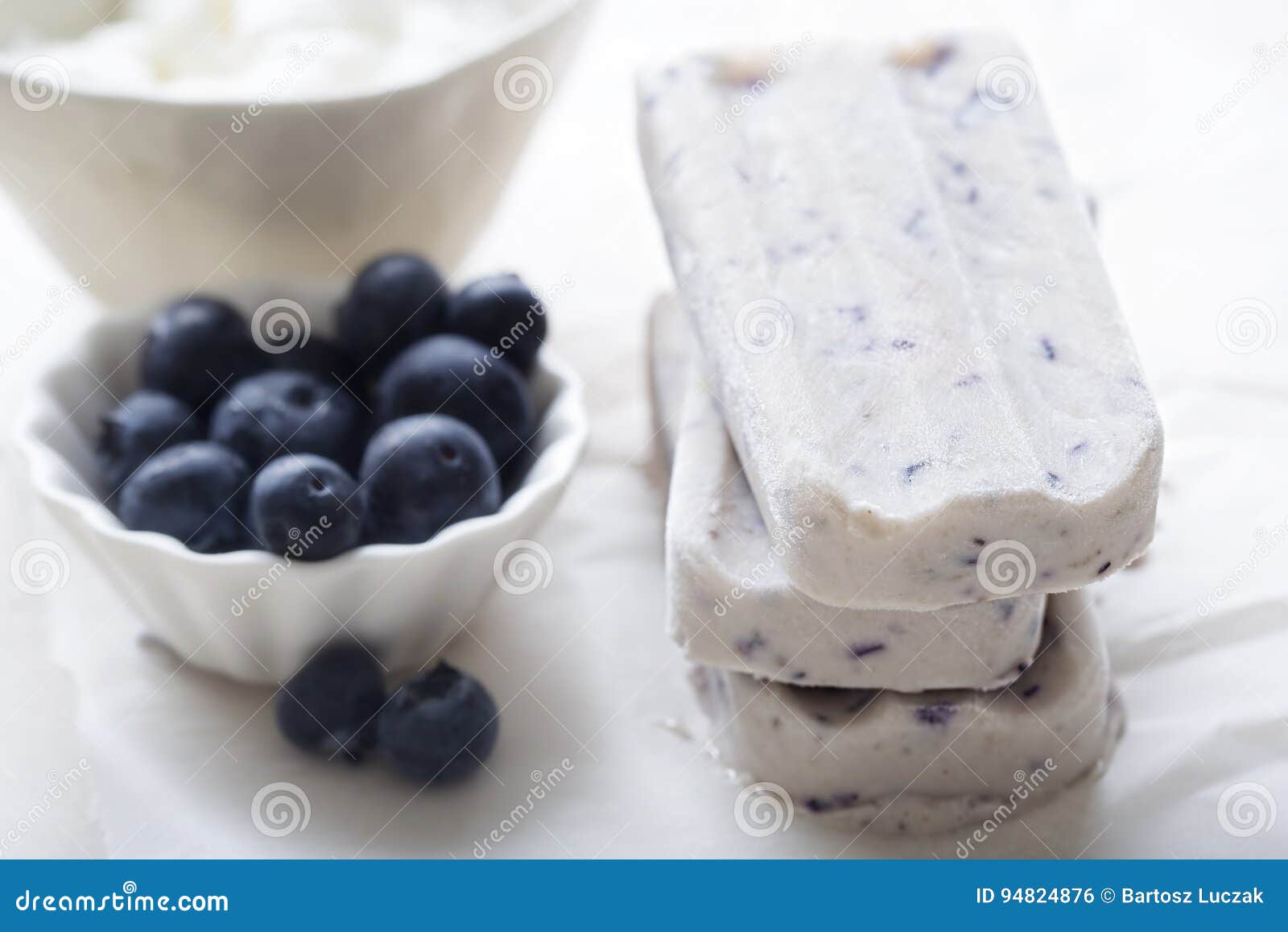 Blueberry Yoghurt Ice Cream Popsicle Stock Photo Image of cool